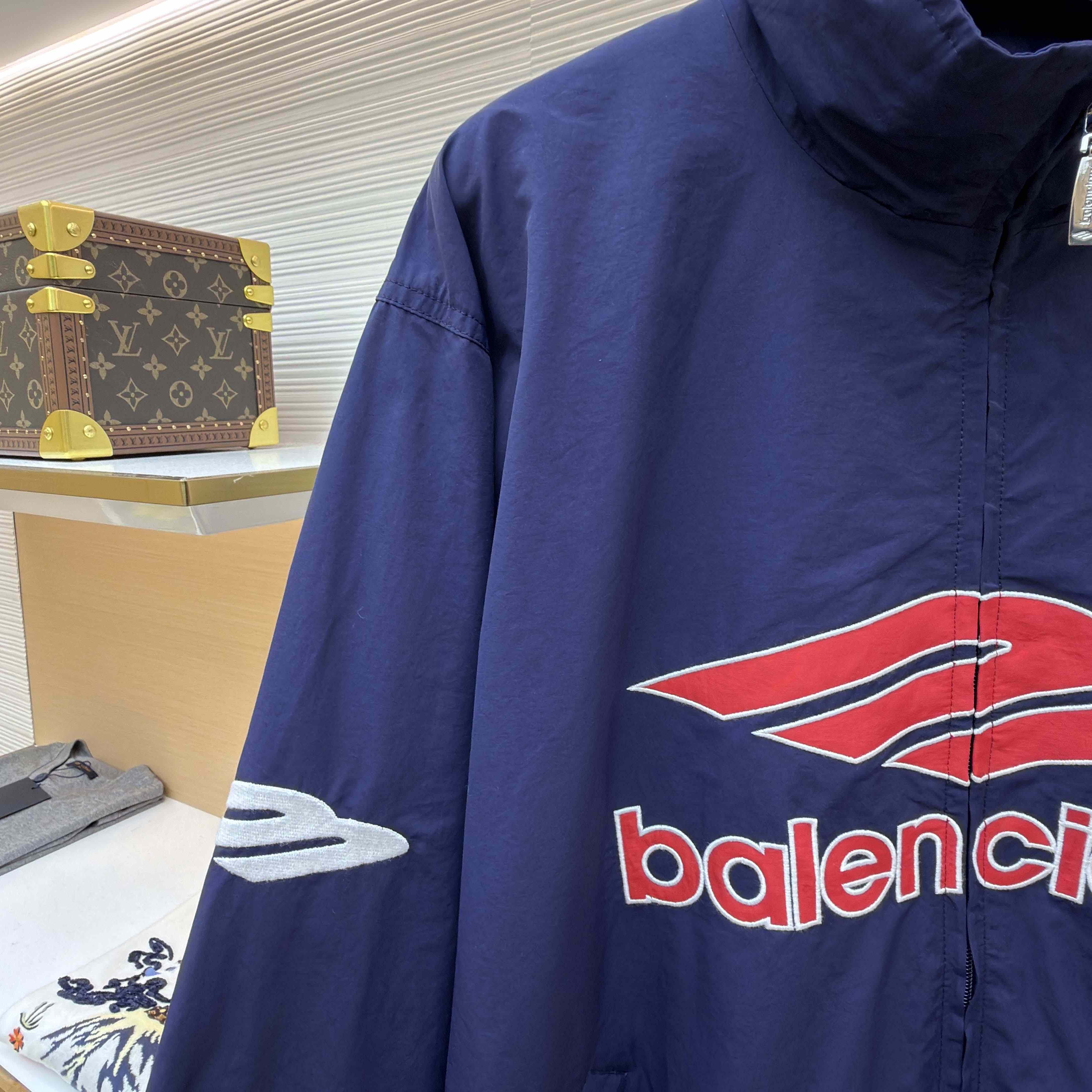 Balenciaga 3B Football Tracksuit Jacket In New Dark Navy - DopestKickz