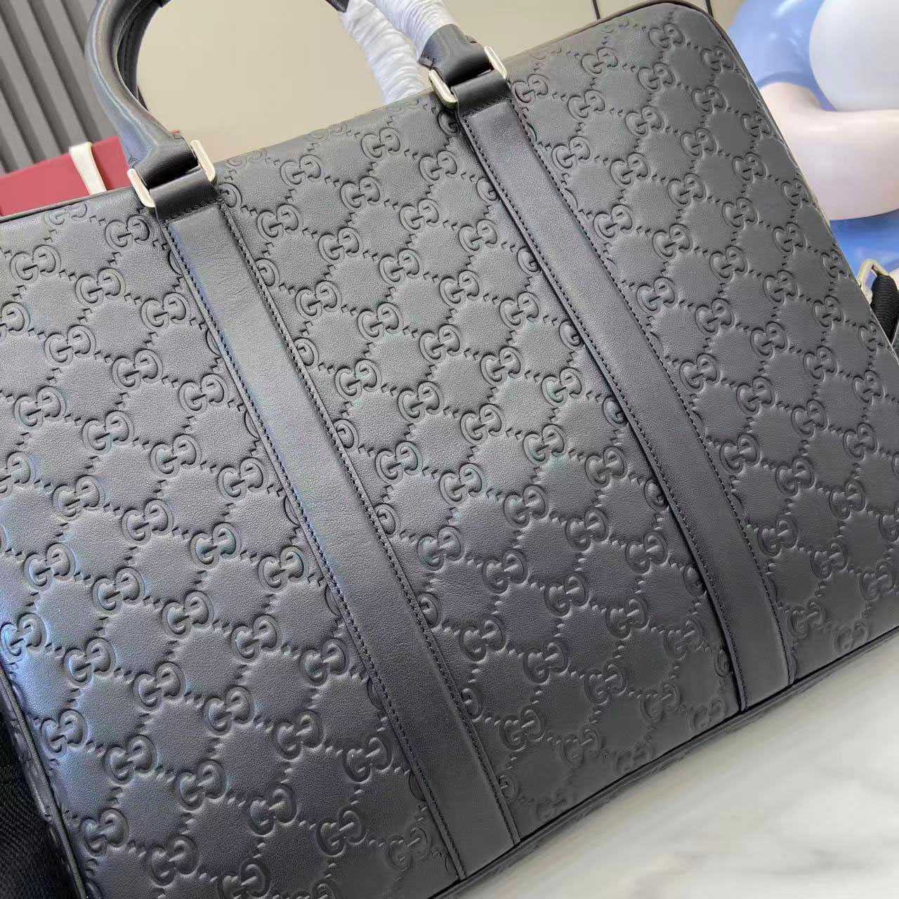 Gucci  GG Emblem Large Briefcase 850222 - DopestKickz