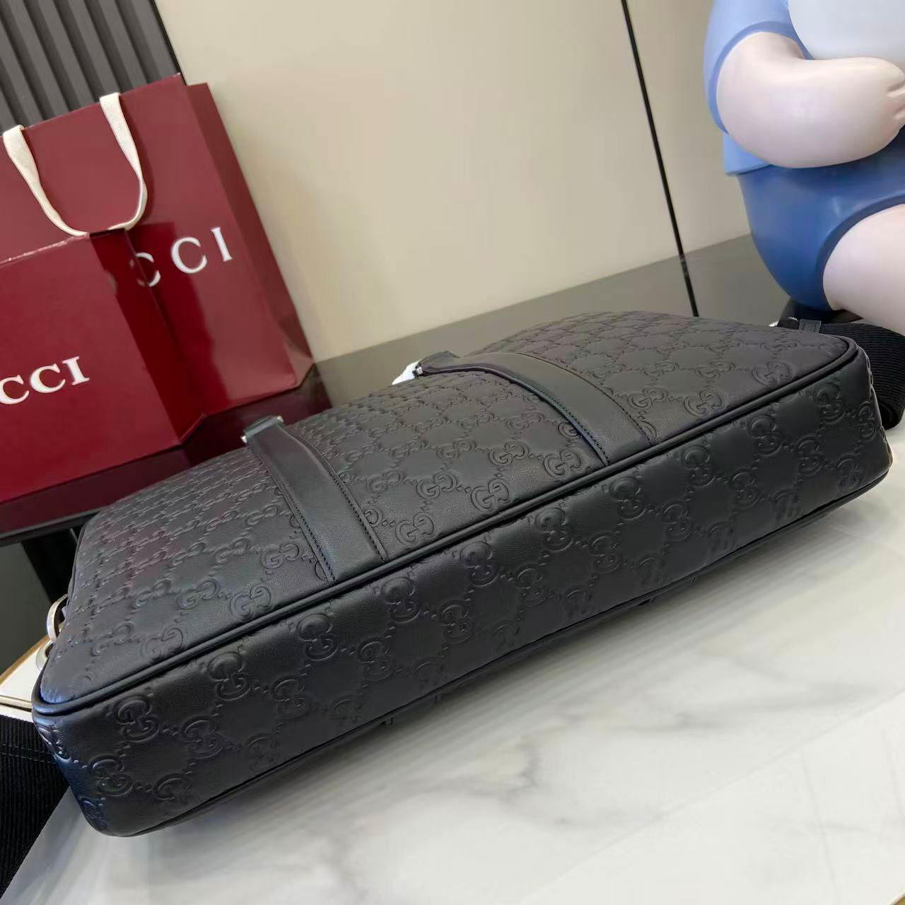 Gucci  GG Emblem Large Briefcase 850222 - DopestKickz