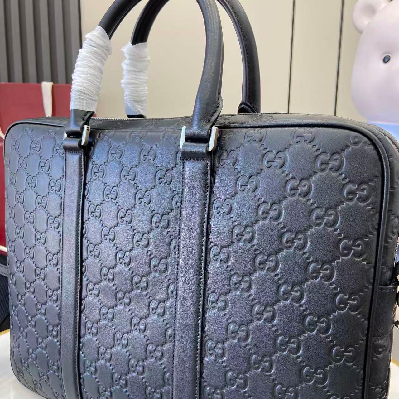 Gucci  GG Emblem Large Briefcase 850222 - DopestKickz
