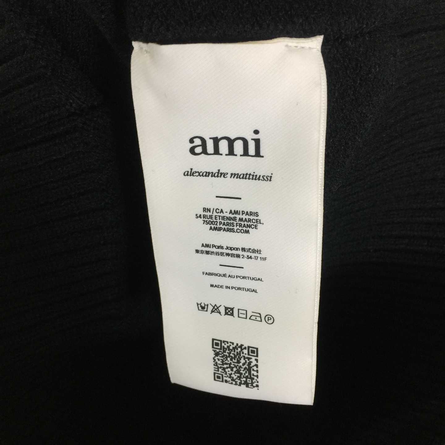 AMI Paris Black Wool Ami De Coeur Cardigan  - DopestKickz