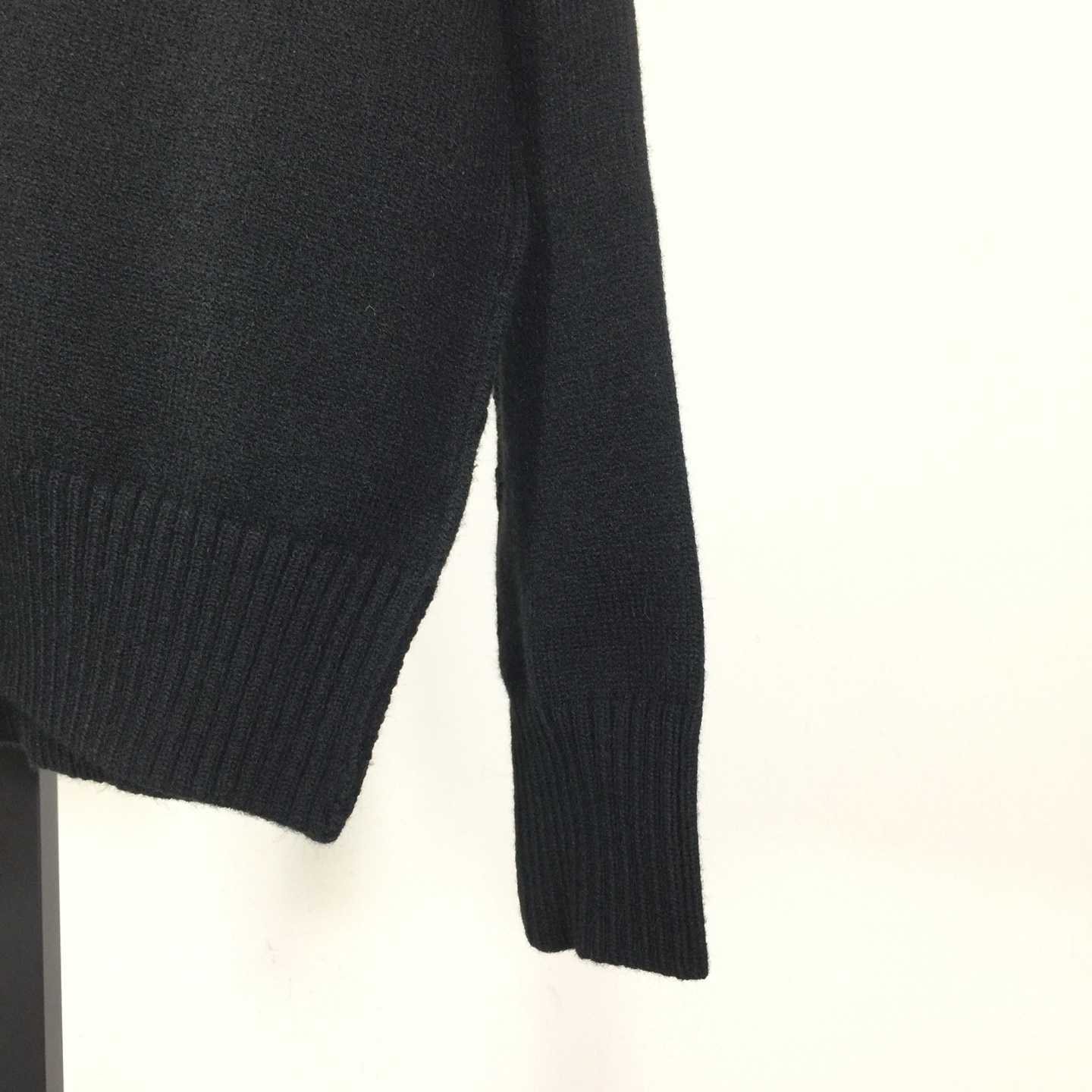 AMI Paris Black Wool Ami De Coeur Cardigan  - DopestKickz