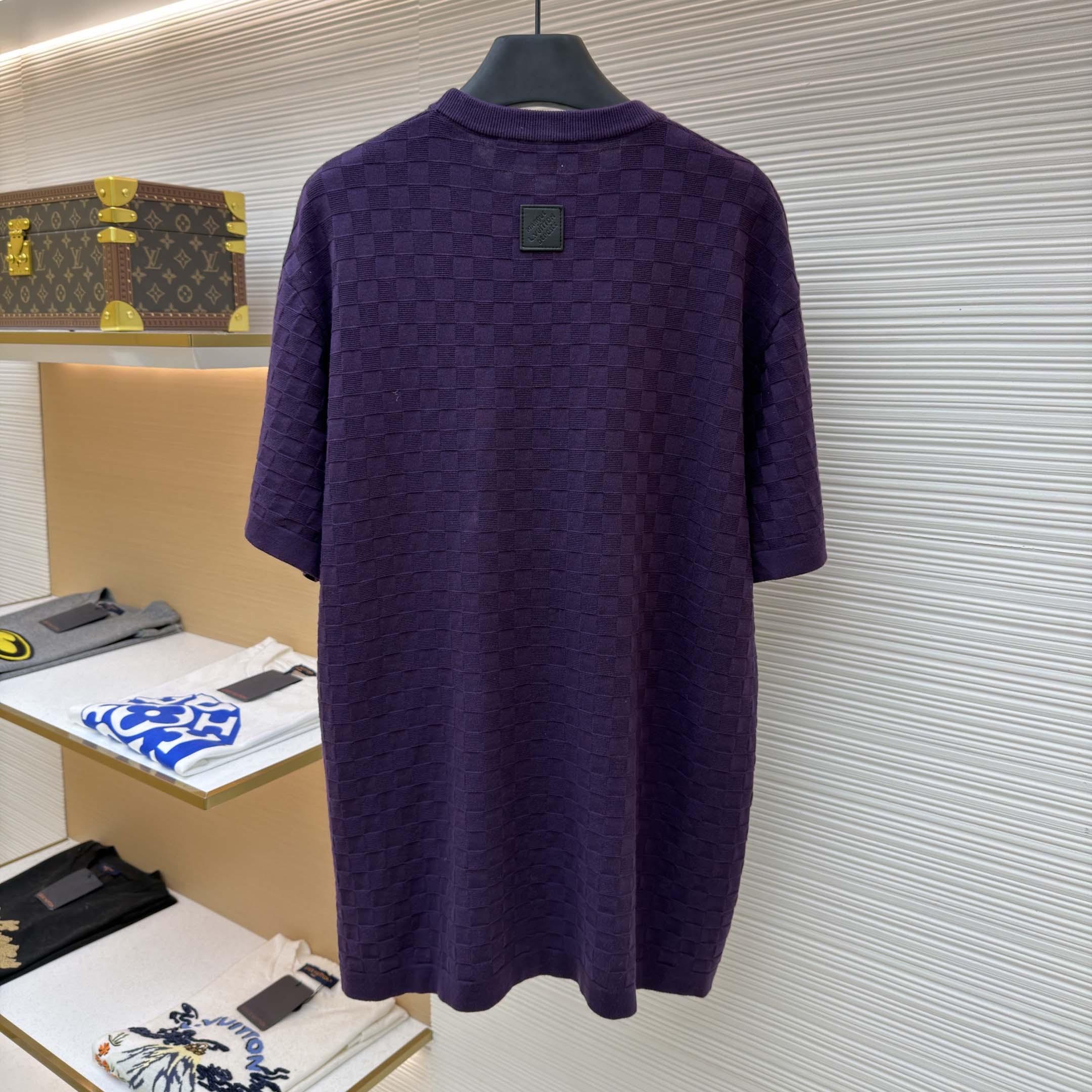 Louis Vuitton Damier Jacquard Short-Sleeved Crewneck    1AJTVL - DopestKickz