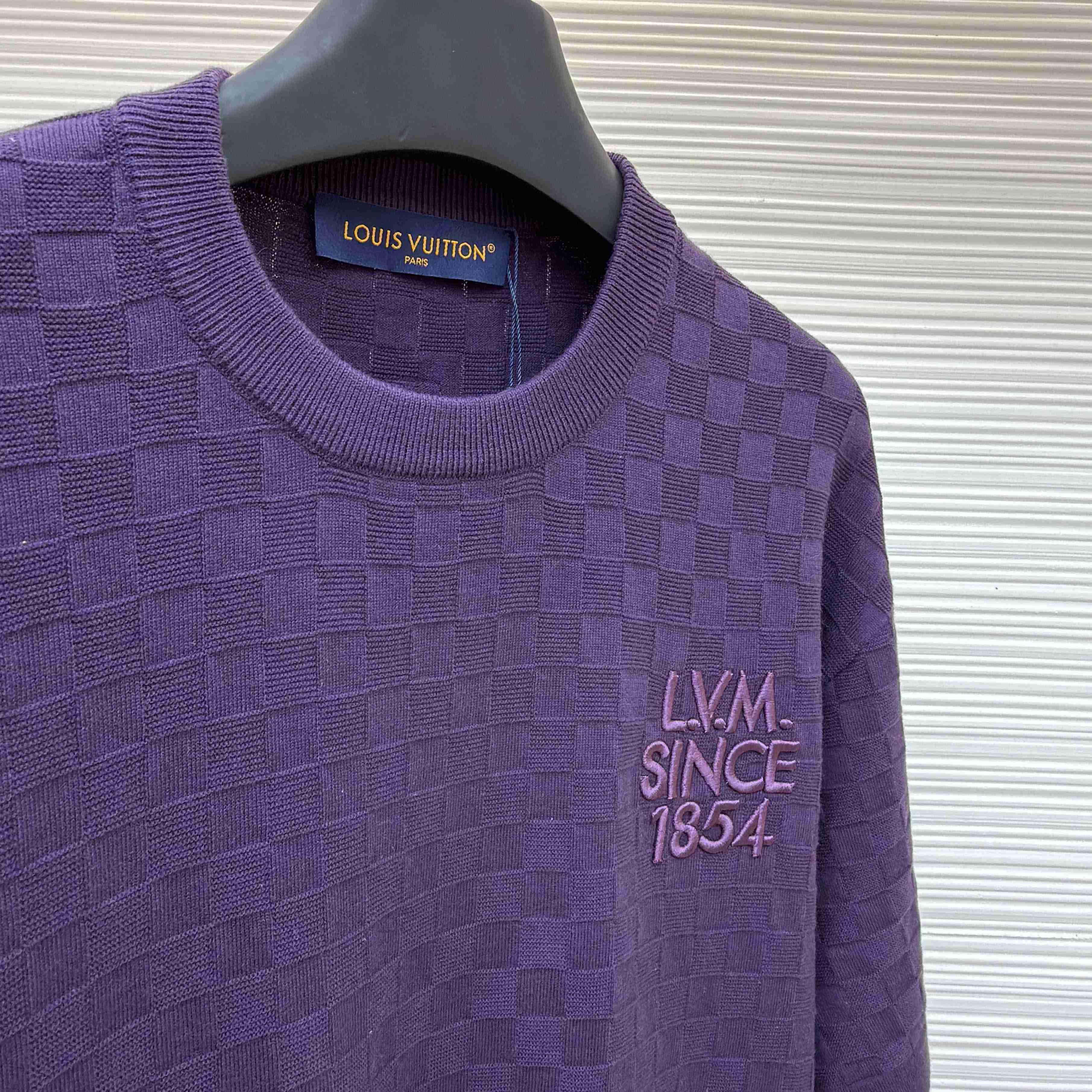 Louis Vuitton Damier Jacquard Short-Sleeved Crewneck    1AJTVL - DopestKickz