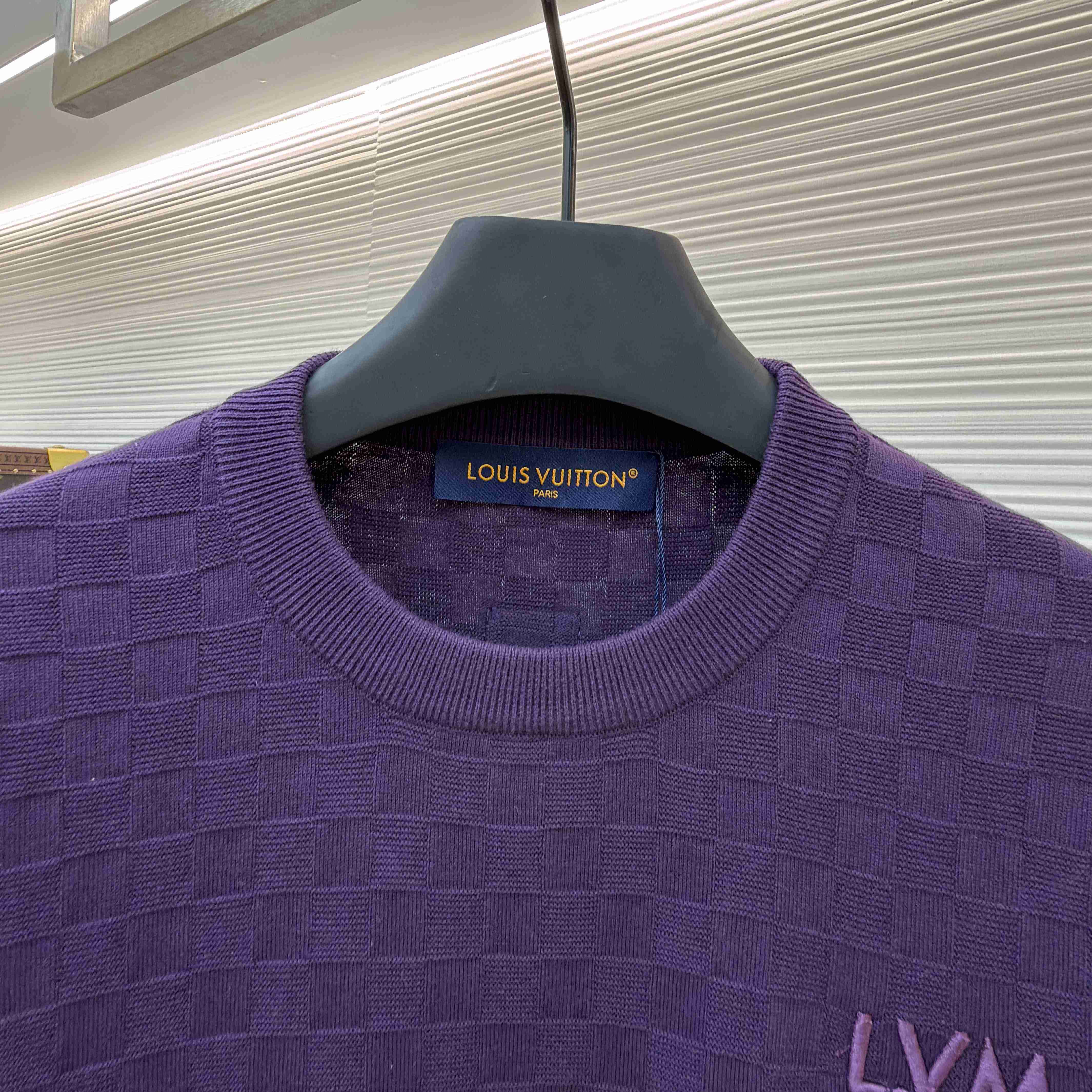 Louis Vuitton Damier Jacquard Short-Sleeved Crewneck    1AJTVL - DopestKickz