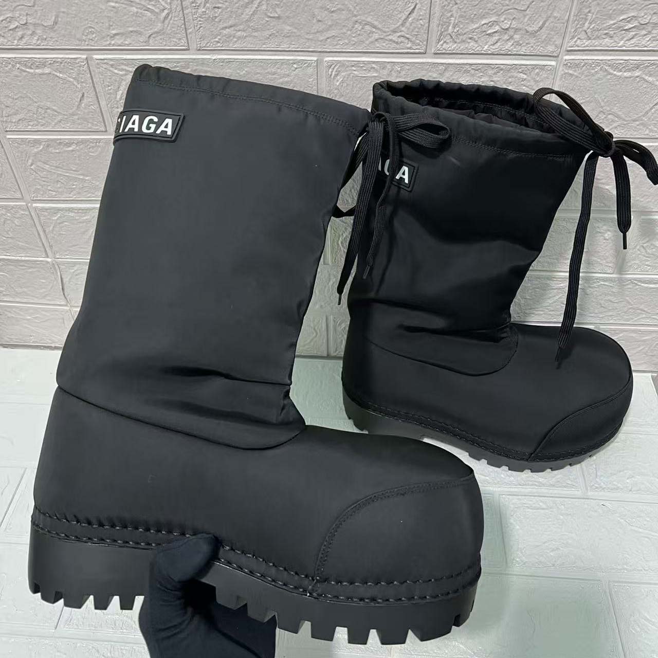 Balenciaga Alaska High Boot In Black Nylon - DopestKickz