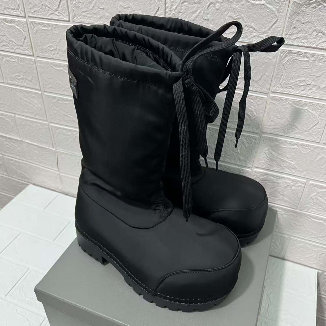 Balenciaga Alaska High Boot In Black Nylon - DopestKickz