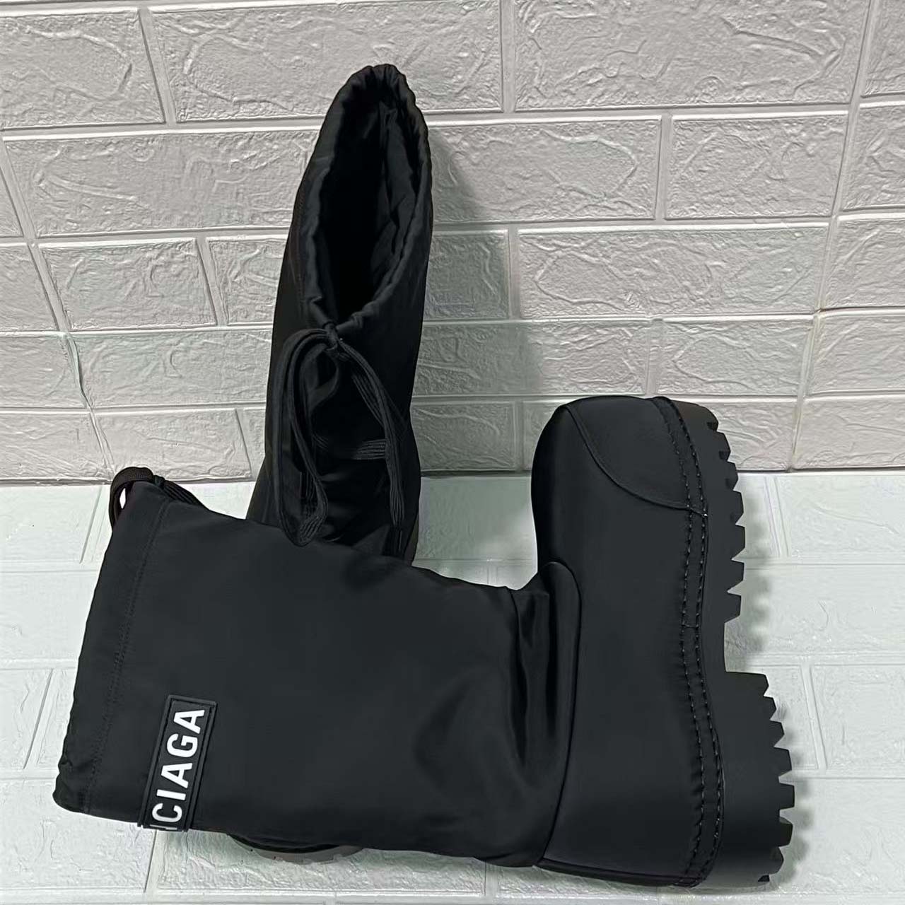 Balenciaga Alaska High Boot In Black Nylon - DopestKickz