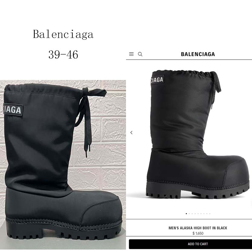 Balenciaga Alaska High Boot In Black Nylon - DopestKickz