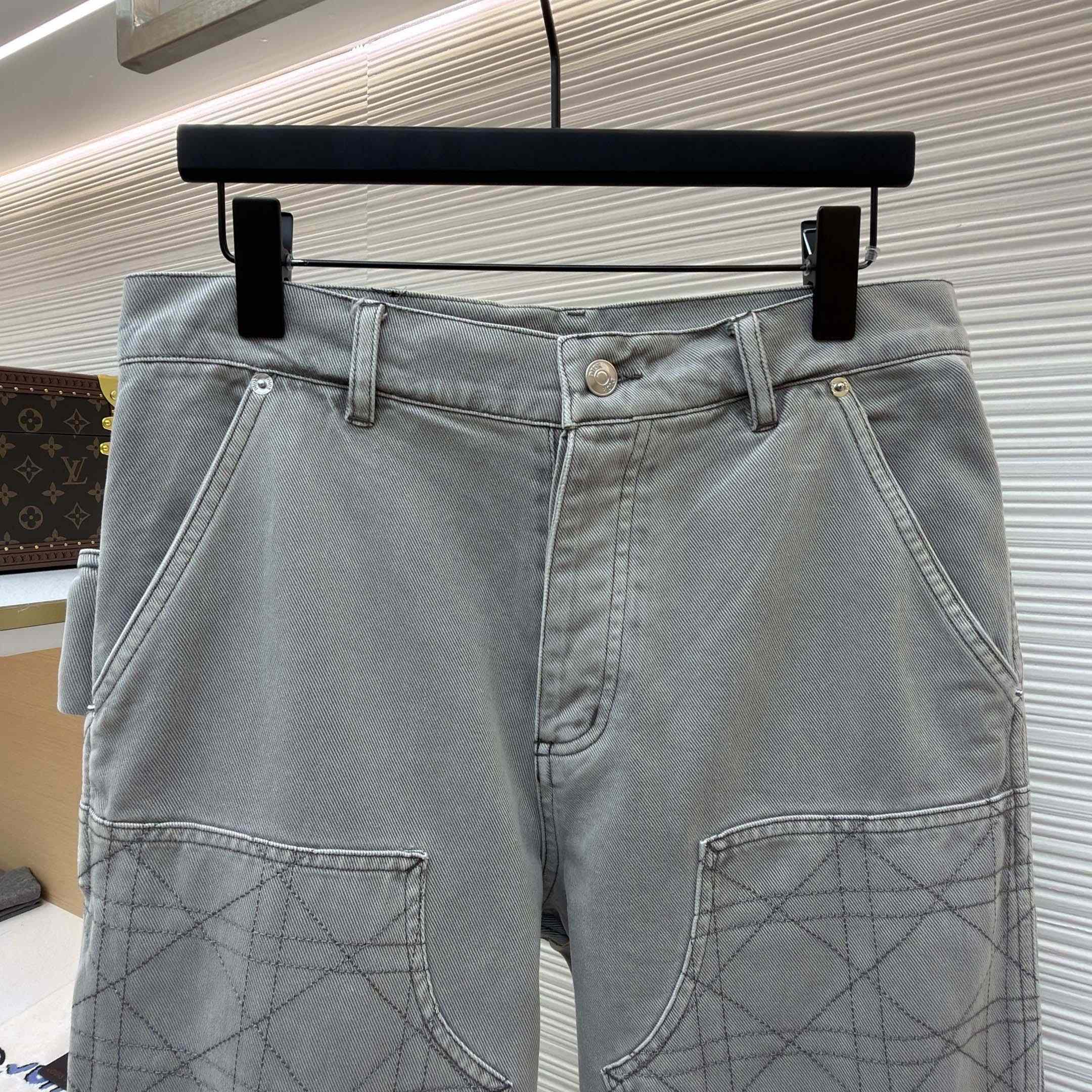 Dior Cannage Carpenter Jeans Gray Cotton Twill - DopestKickz