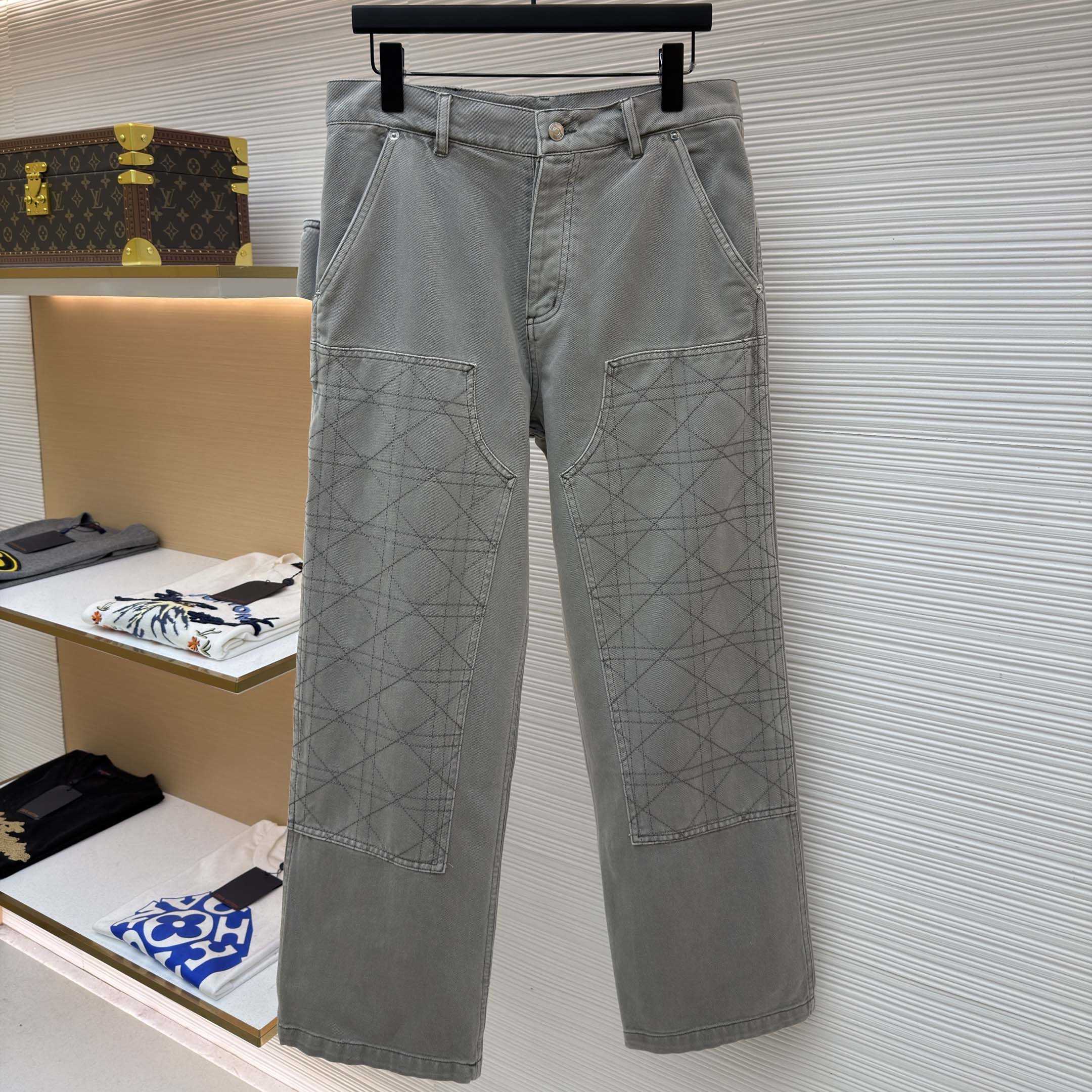 Dior Cannage Carpenter Jeans Gray Cotton Twill - DopestKickz