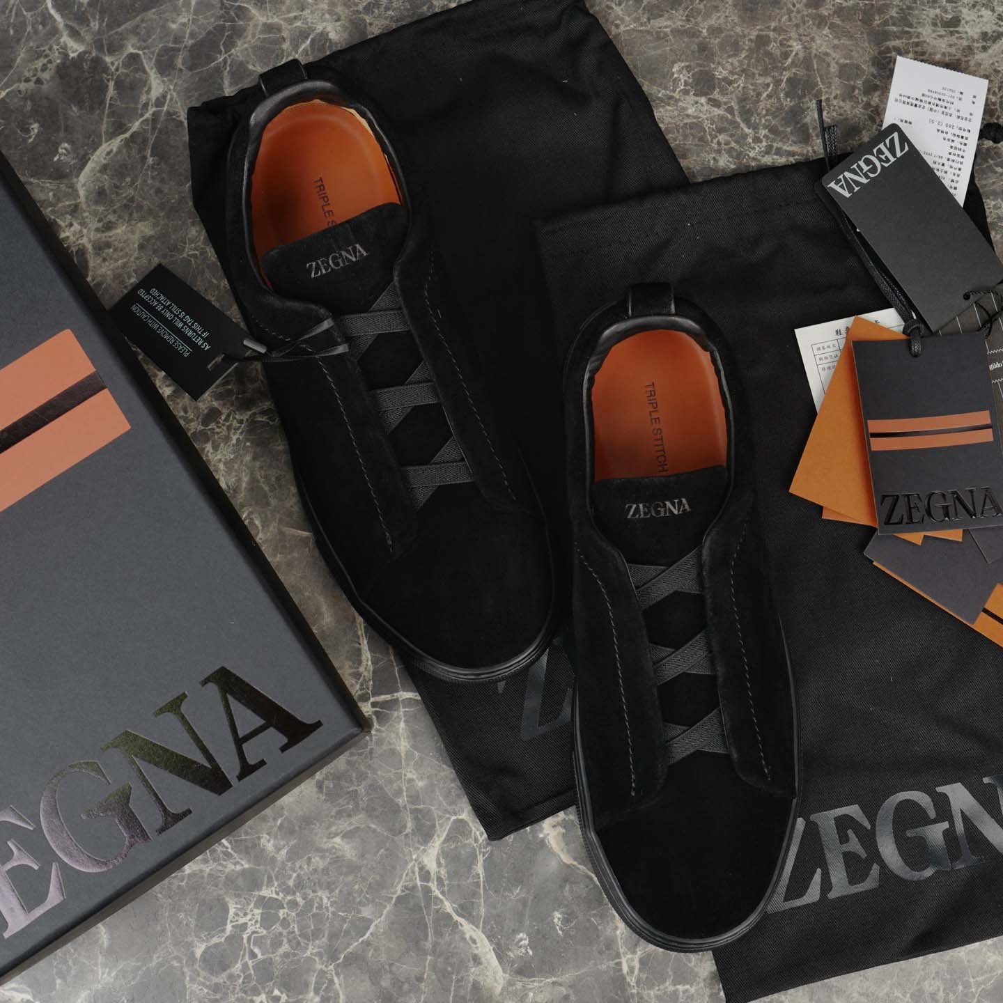 Zegna Suede Triple Stitch™ Sneakers - DopestKickz