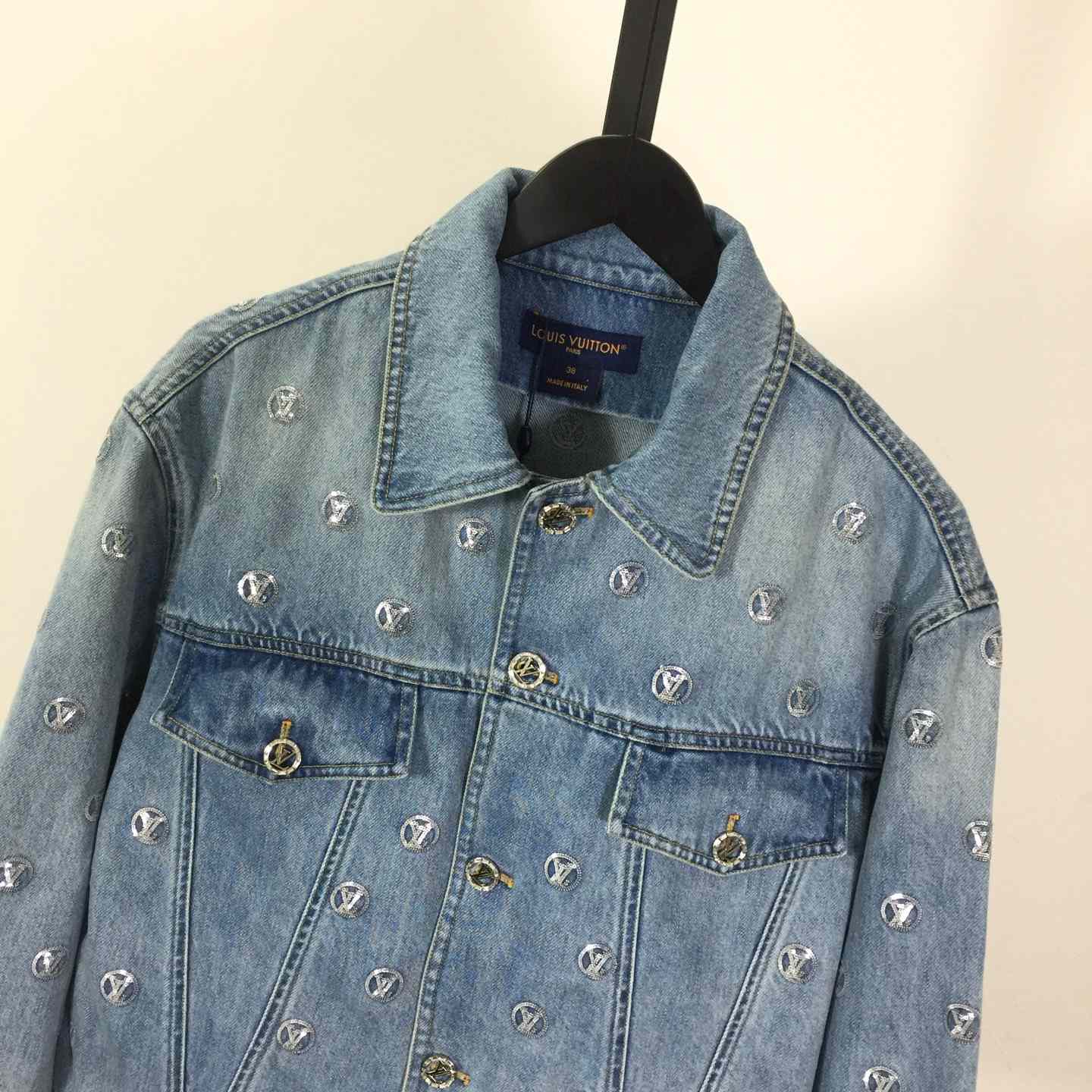 Louis Vuitton Sequin Signature Denim Jacket - DopestKickz