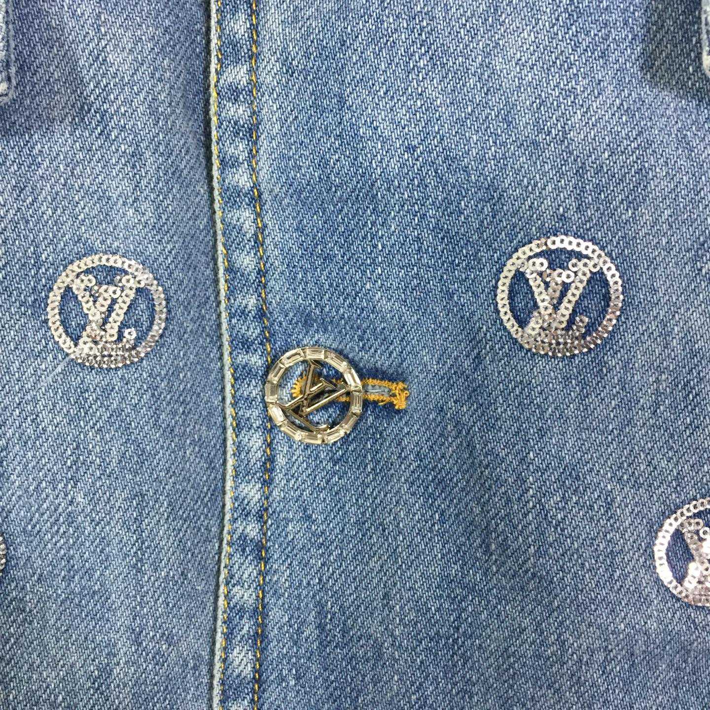 Louis Vuitton Sequin Signature Denim Jacket - DopestKickz