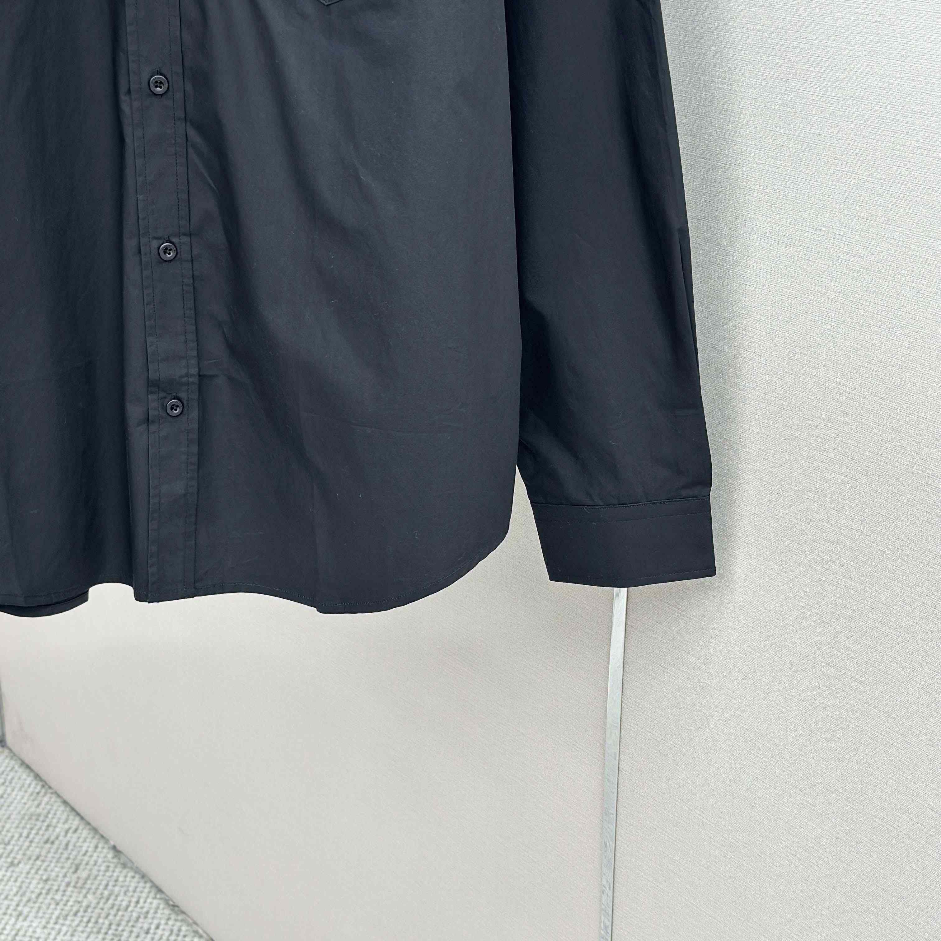 Balenciaga Masking Tape Long Sleeve Shirt Large Fit In Black - DopestKickz