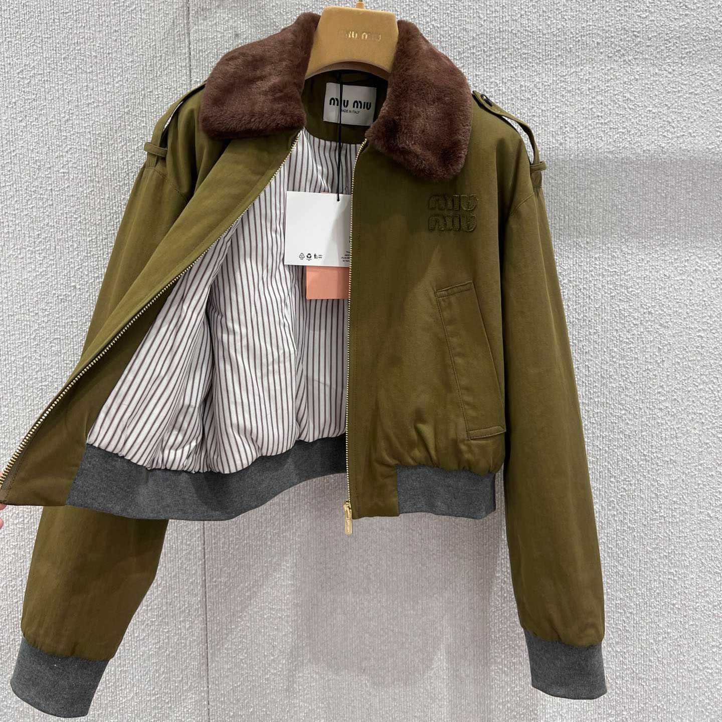 Miu Miu Cotton Satin Bomber Jacket - DopestKickz