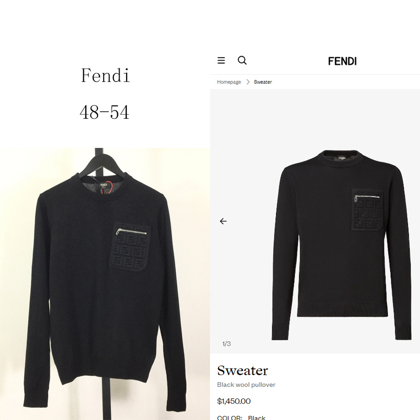 Fendi Black Wool Pullover - DopestKickz