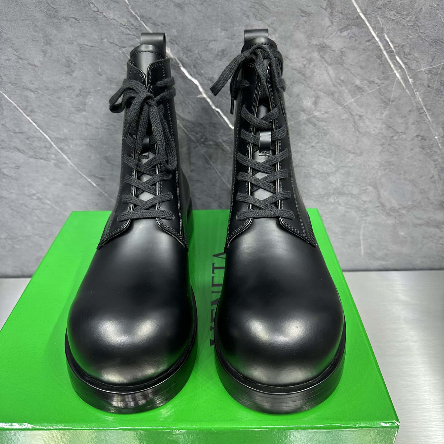 Bottega Veneta Helium Lace-Up Ankle Boots in Black - DopestKickz