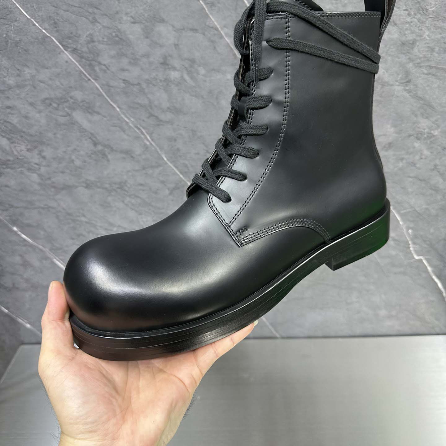 Bottega Veneta Helium Lace-Up Ankle Boots in Black - DopestKickz