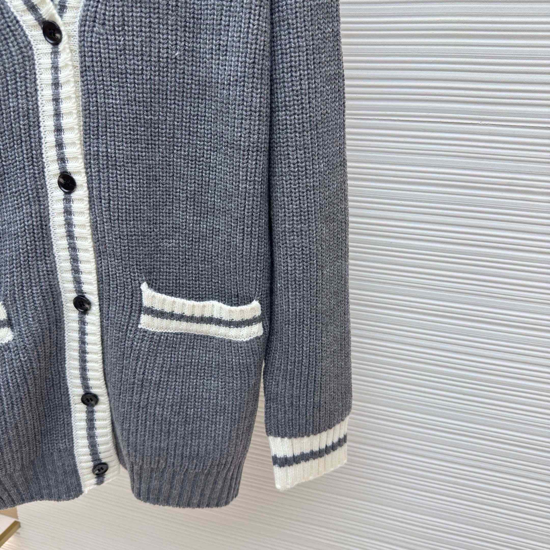 Miu Miu Ribbed Knit Wool And Cashmere Cardigan - DopestKickz