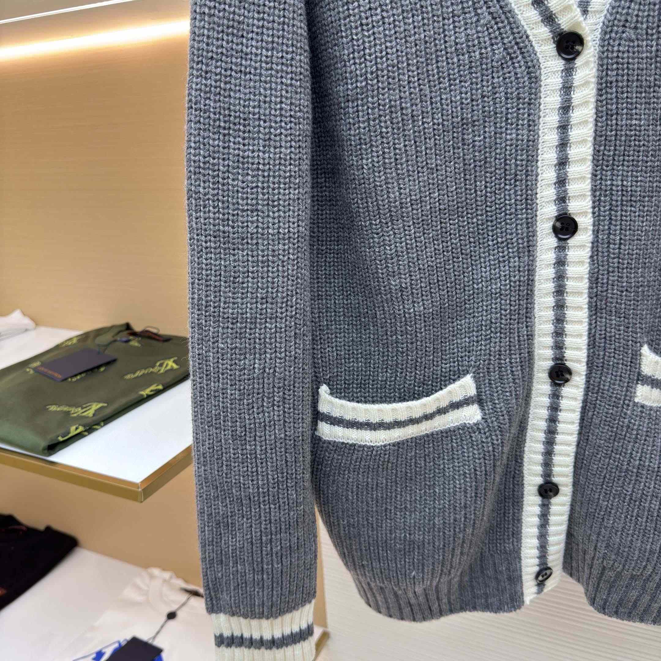 Miu Miu Ribbed Knit Wool And Cashmere Cardigan - DopestKickz