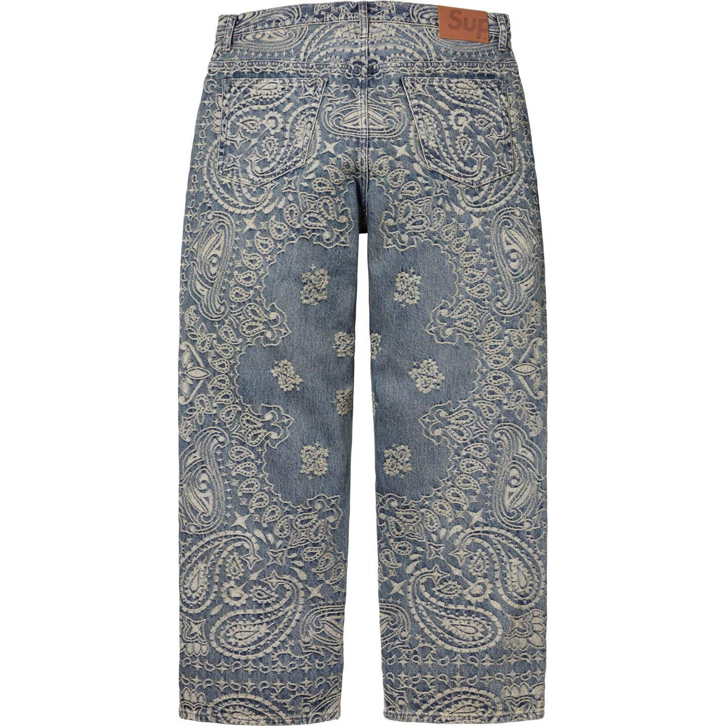 Supreme Bandana Jacquard Baggy Jean 'Blue' - DopestKickz