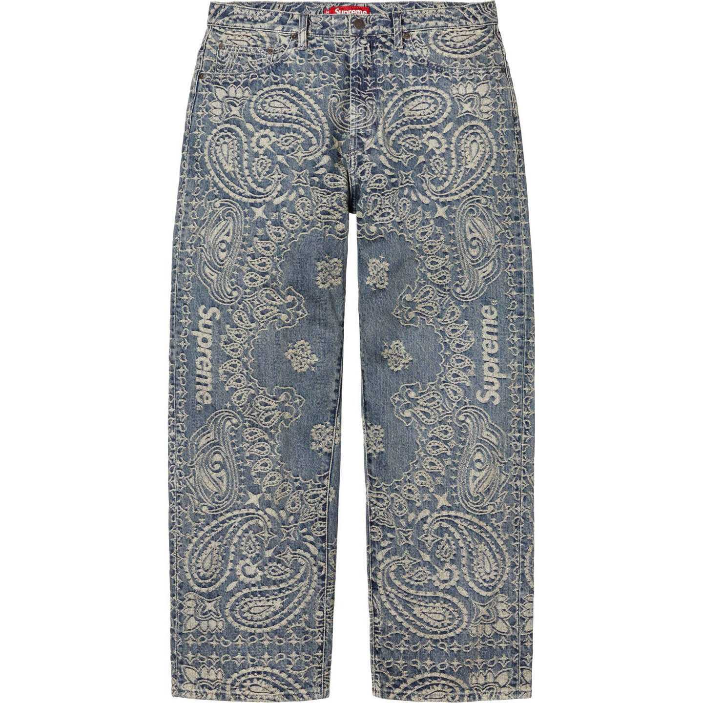 Supreme Bandana Jacquard Baggy Jean 'Blue' - DopestKickz