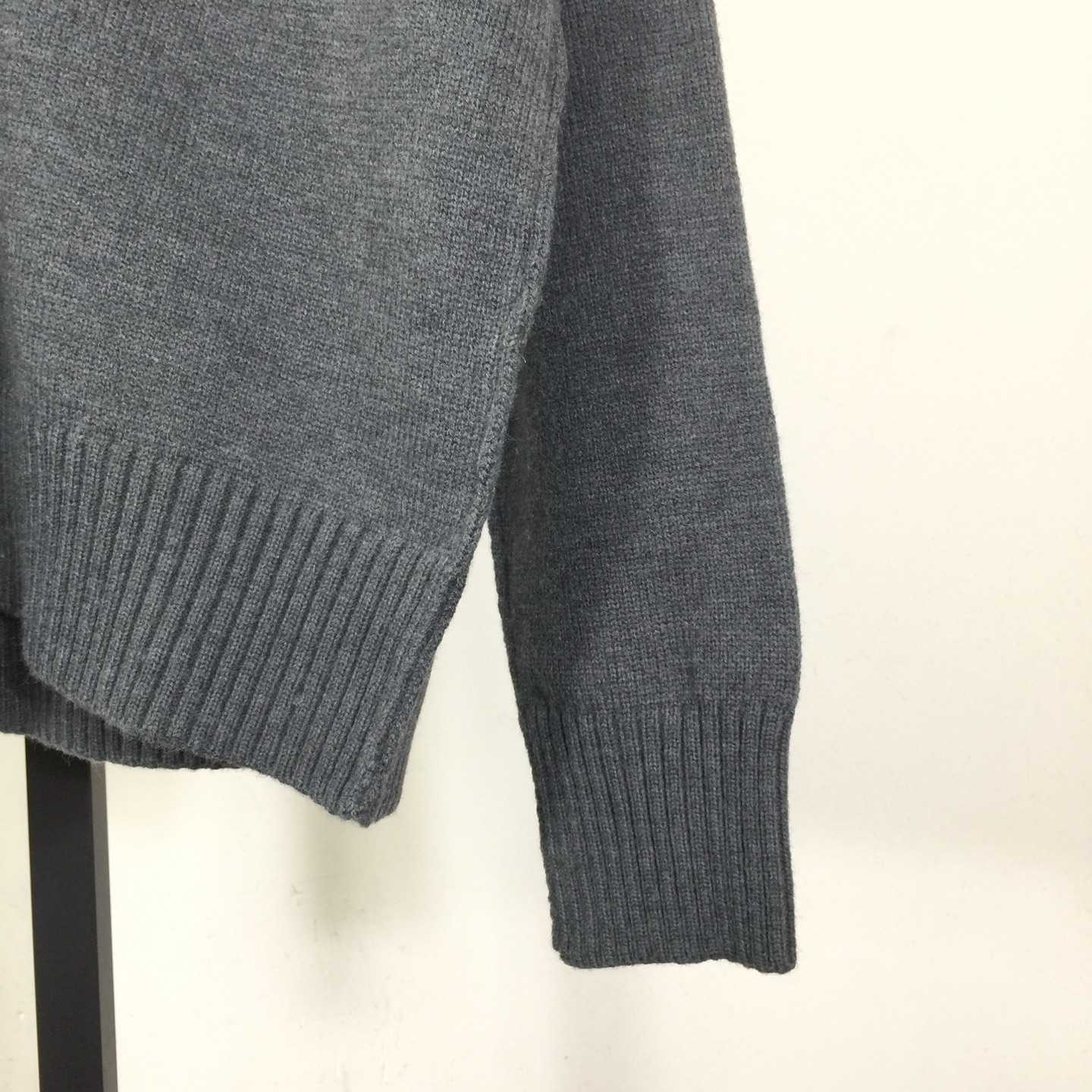 AMI Paris Grey Wool Ami De Coeur Cardigan  - DopestKickz