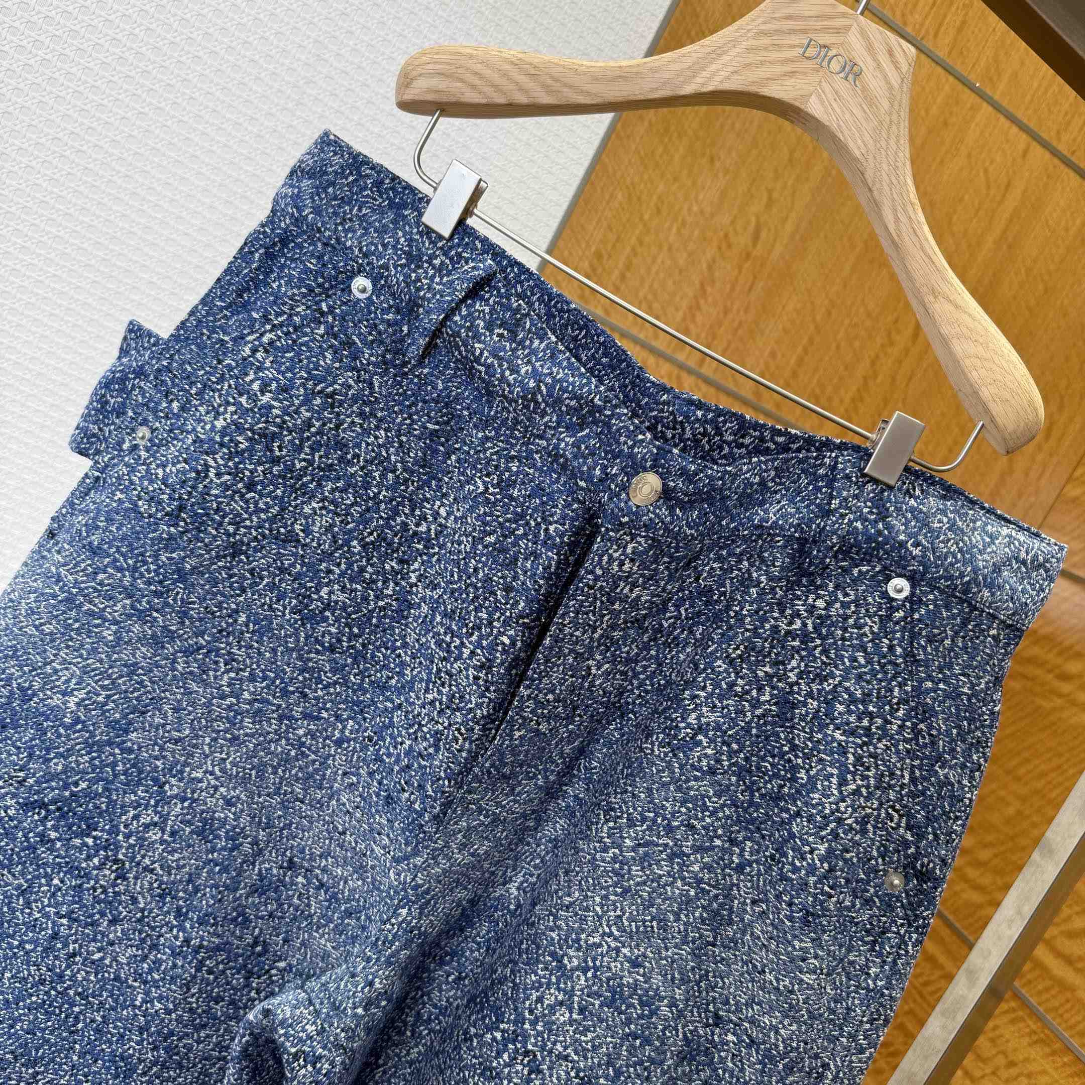 Dior Carpenter Jeans with Christian Dior Paris Tag Blue Cotton Jacquard - DopestKickz