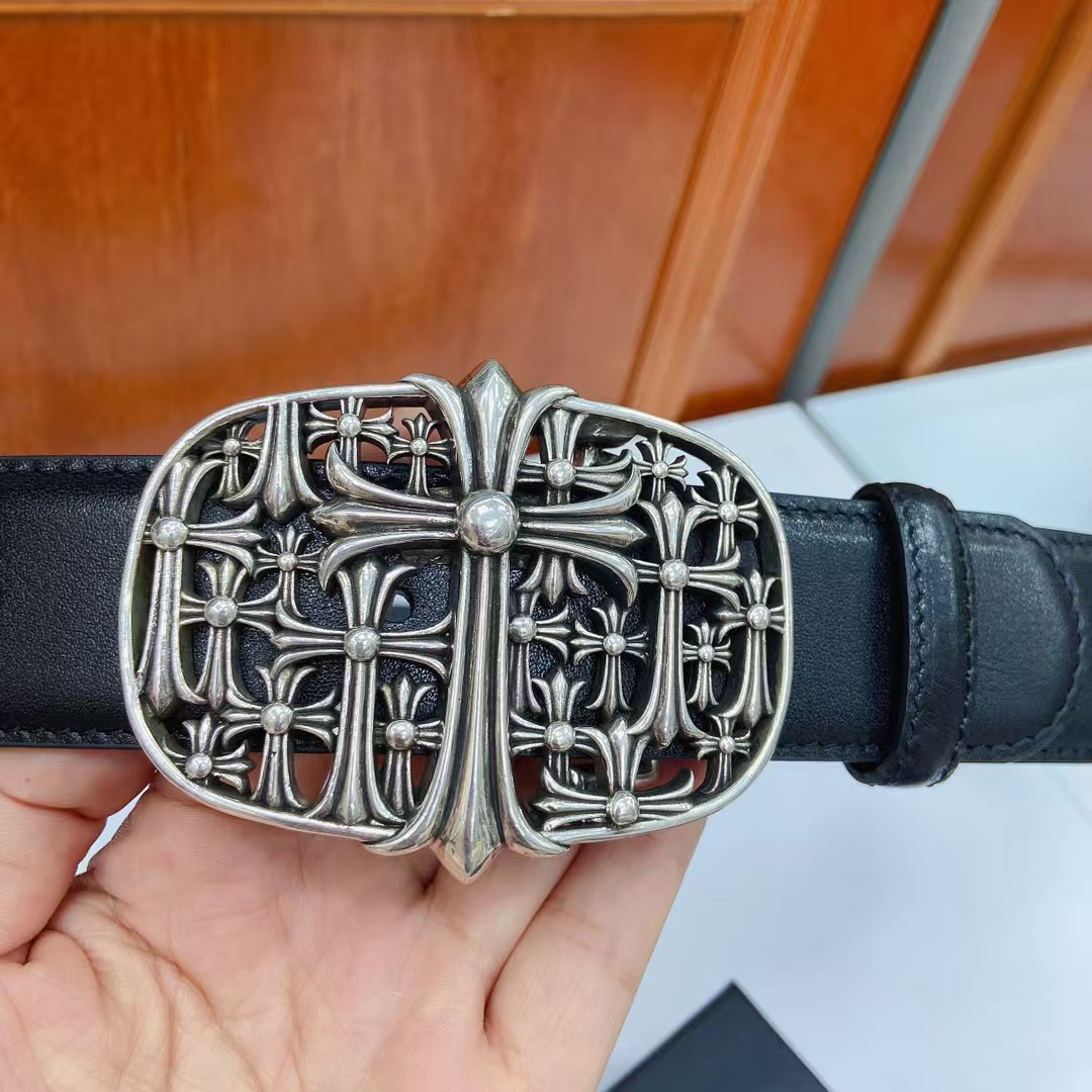 Chrome Hearts Leather Belt   - DopestKickz
