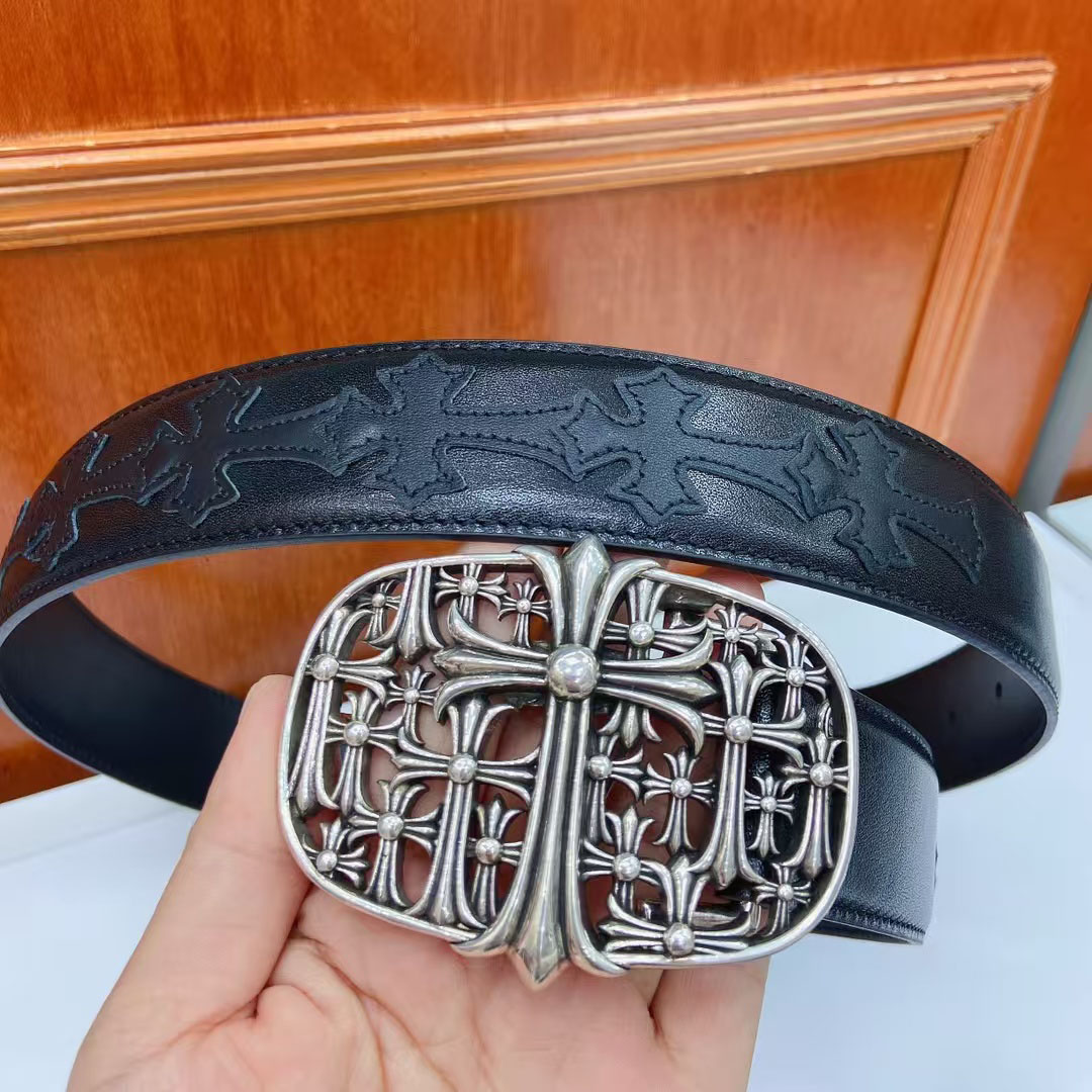 Chrome Hearts Leather Belt   - DopestKickz