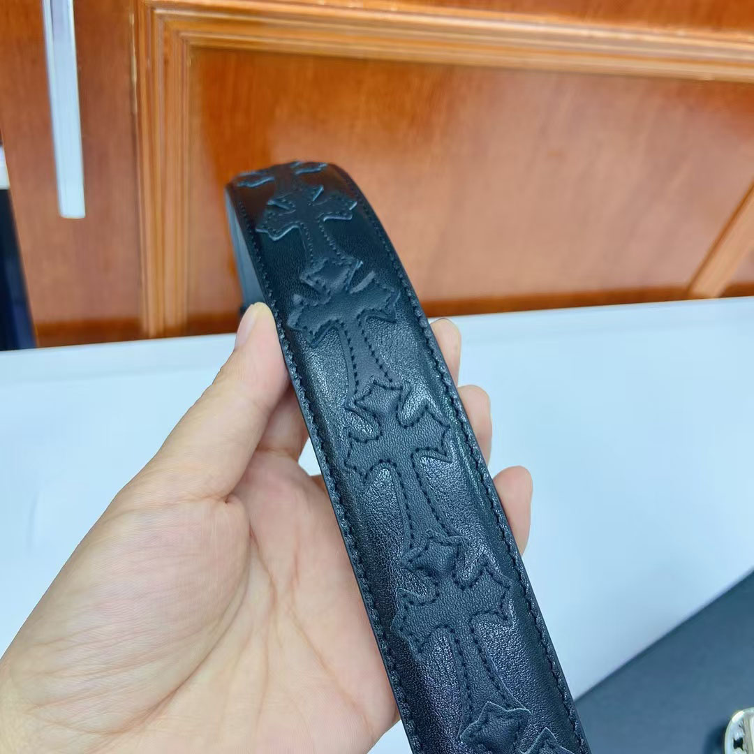 Chrome Hearts Leather Belt   - DopestKickz