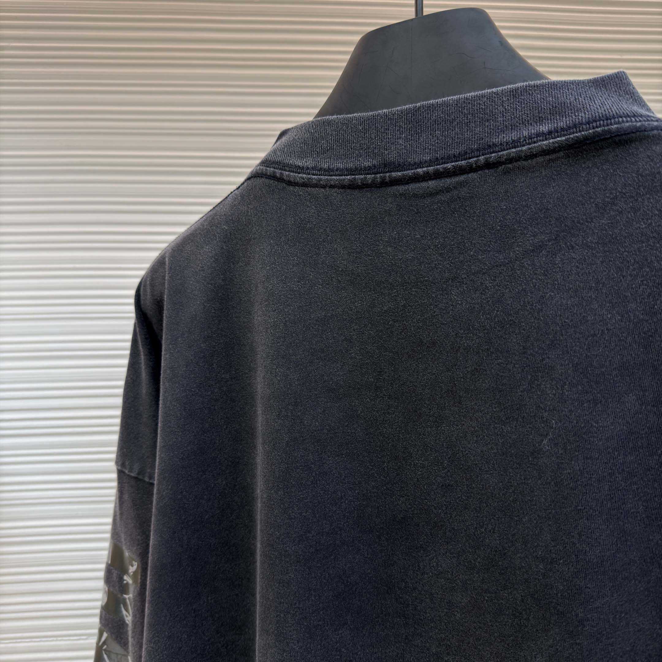 Balenciaga Men's Transparent Tape Shifted Oversized Long Sleeve T-shirt - DopestKickz