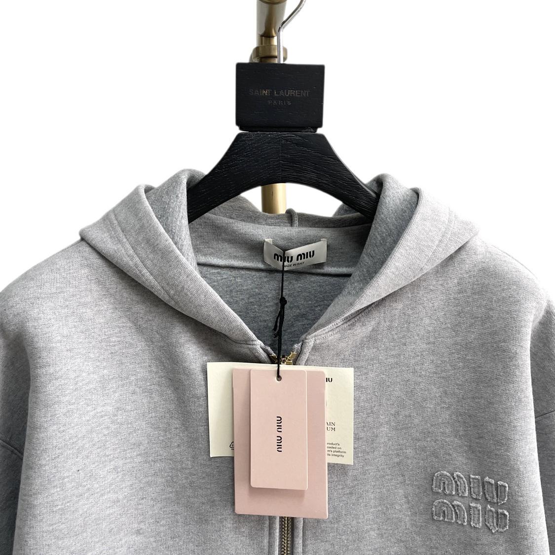 Miu Miu Logo-appliqué Cotton Hoodie     80002 - DopestKickz