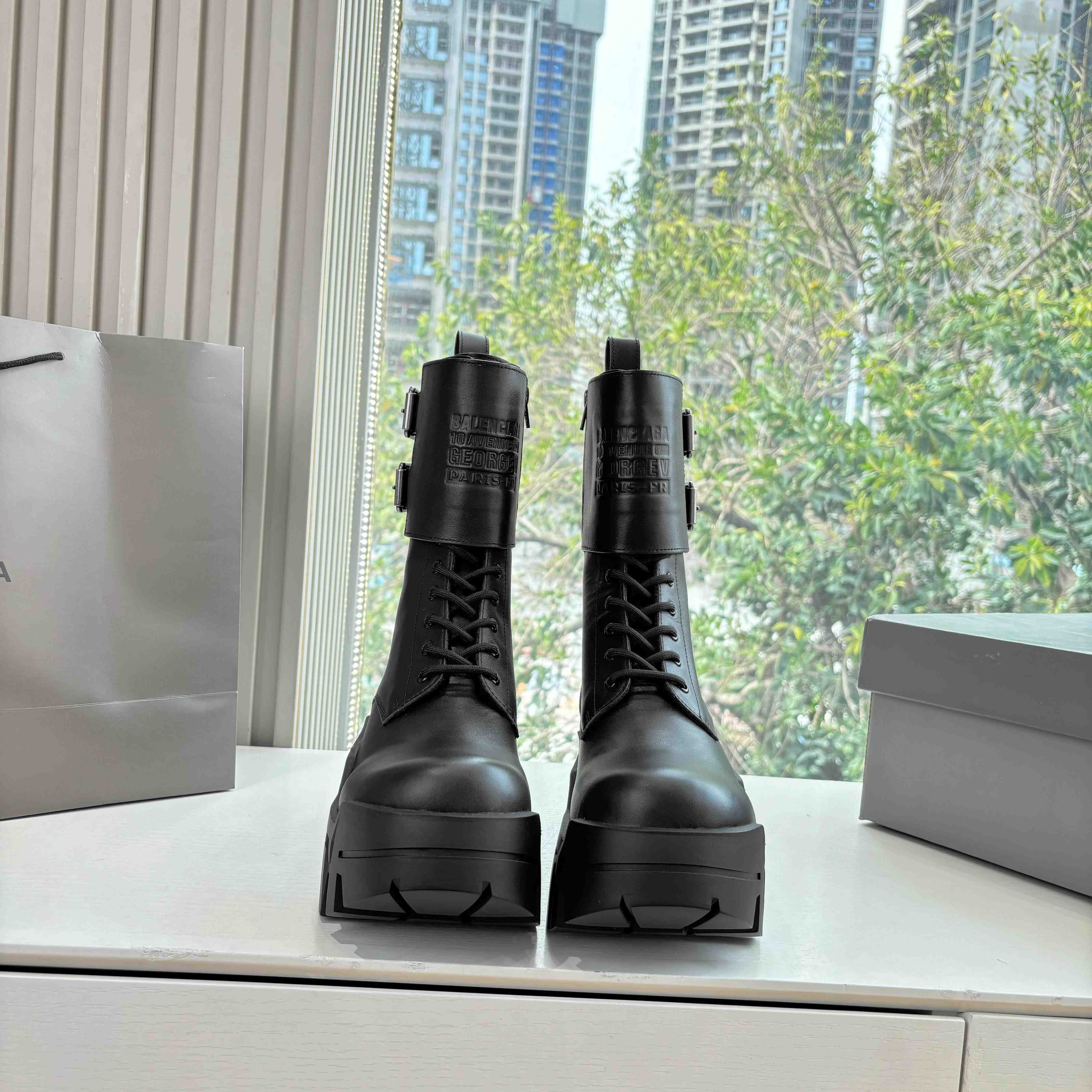 Balenciaga Bulldozer Combat Lace-Up Boot - DopestKickz