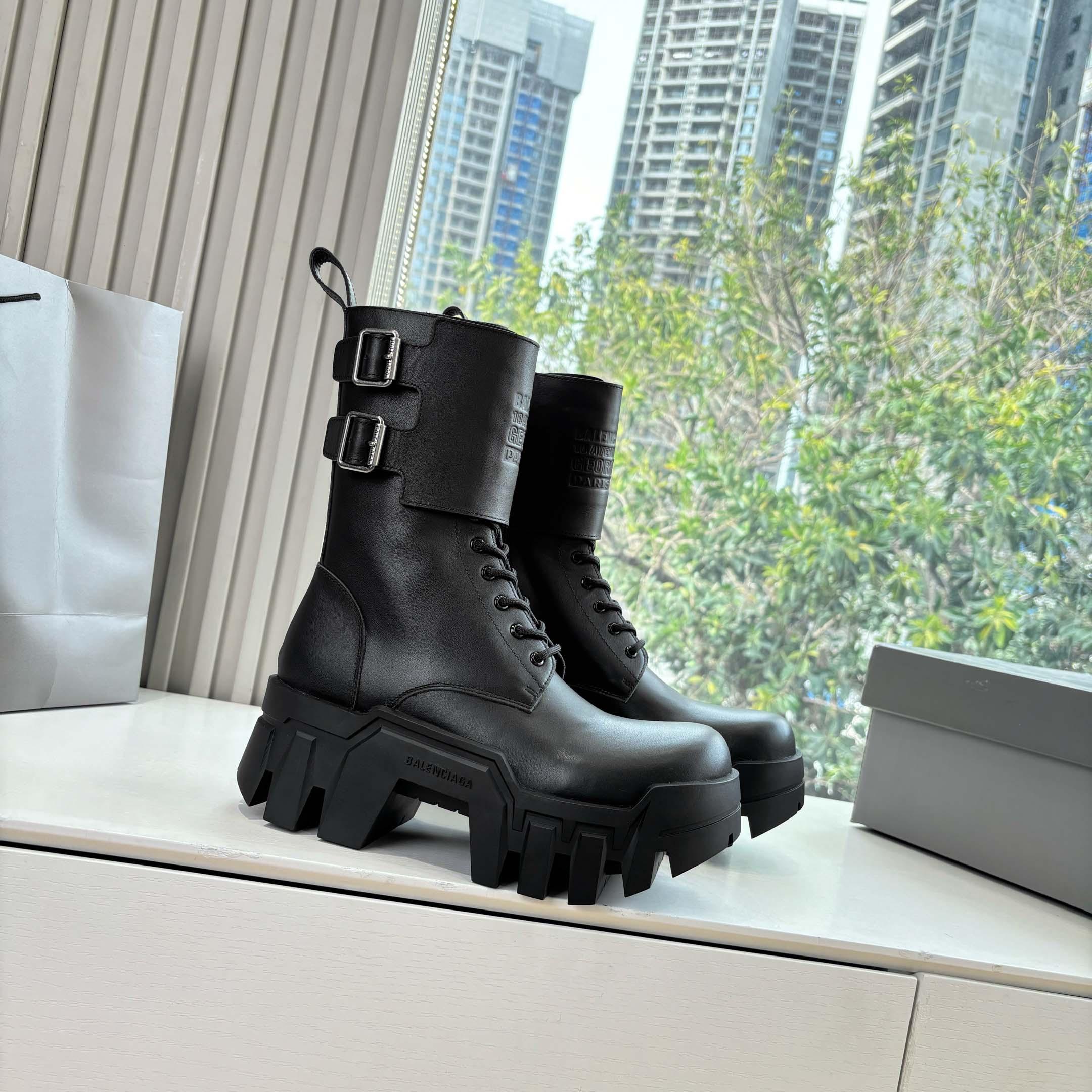 Balenciaga Bulldozer Combat Lace-Up Boot - DopestKickz