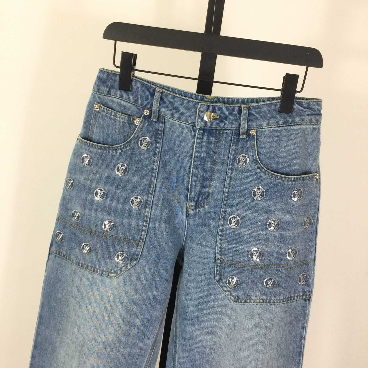 Louis Vuitton Signature Sequin Slim-Fit Jeans - DopestKickz