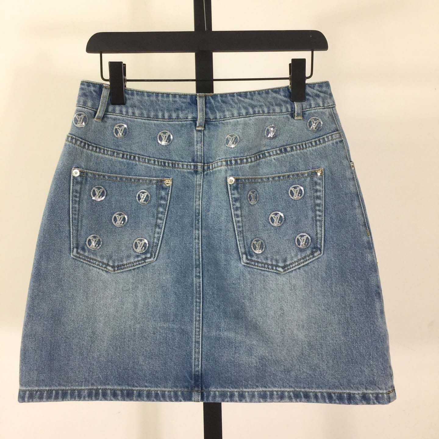 Louis Vuitton Signature Sequin Denim Mini Skirt - DopestKickz