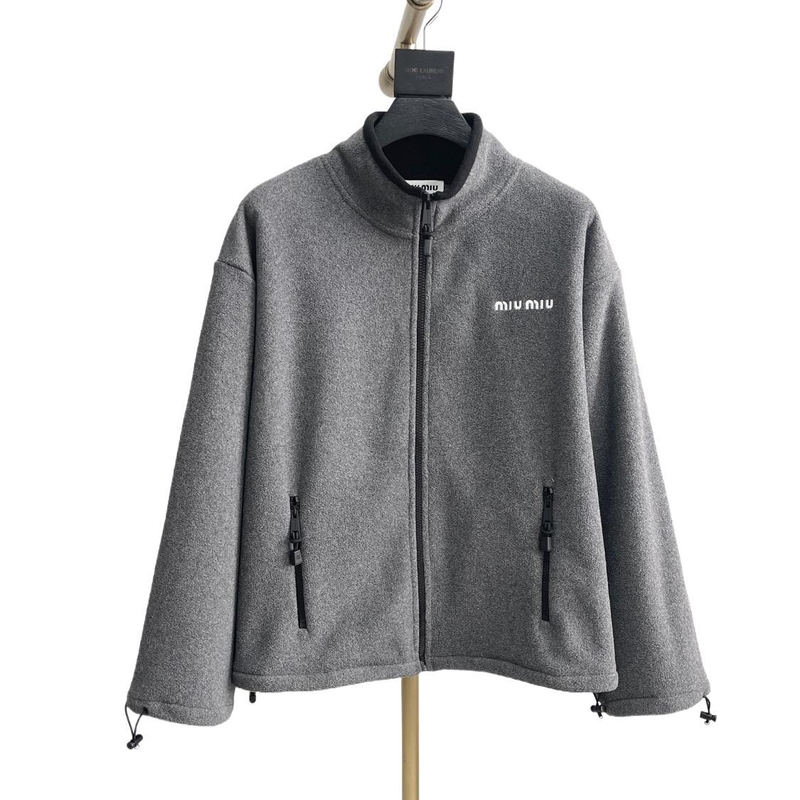 Miu Miu Logo-embroidered Fleece Sweatshirt    60056 - DopestKickz