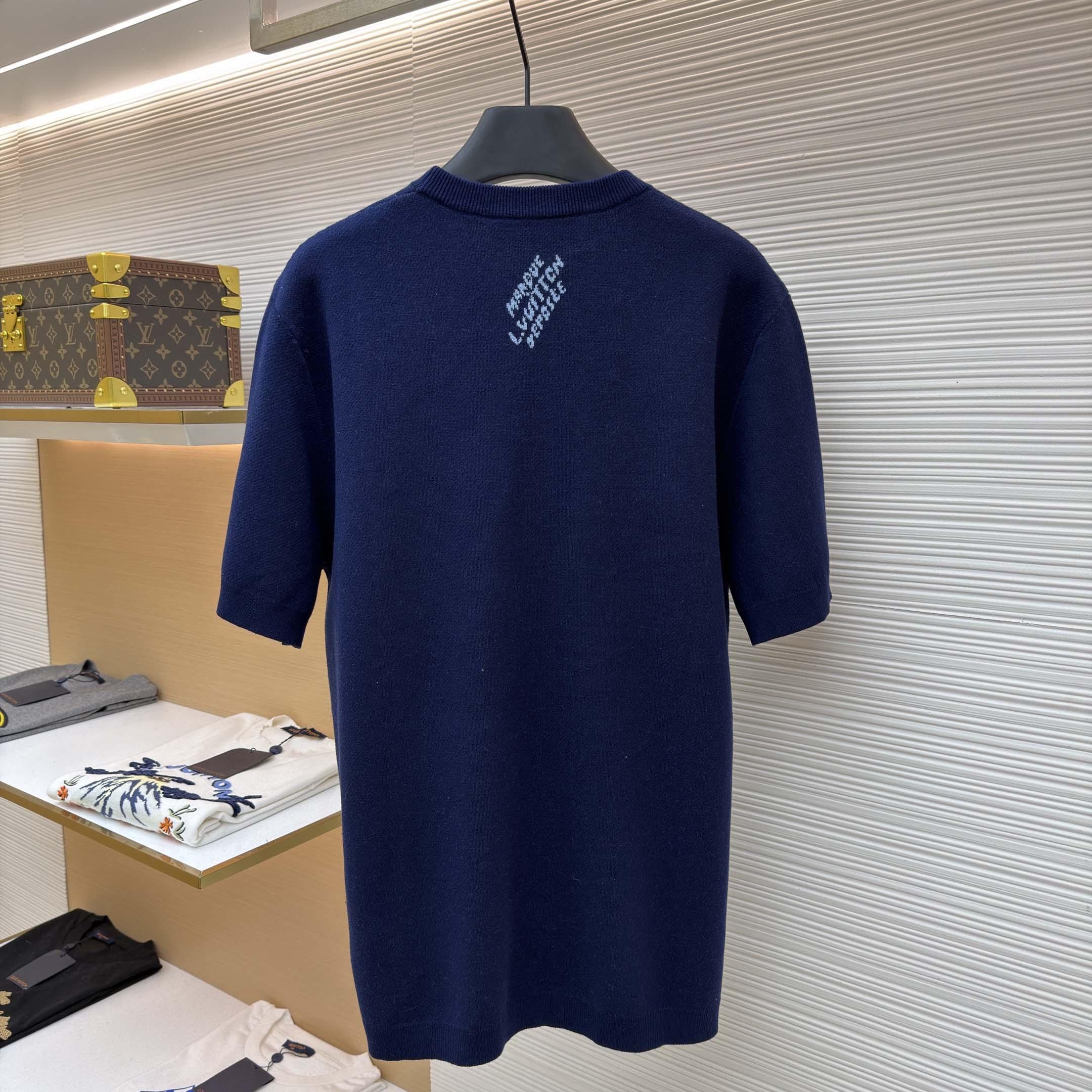Louis Vuitton Short-Sleeved Jacquard Crewneck    1AJBVC - DopestKickz
