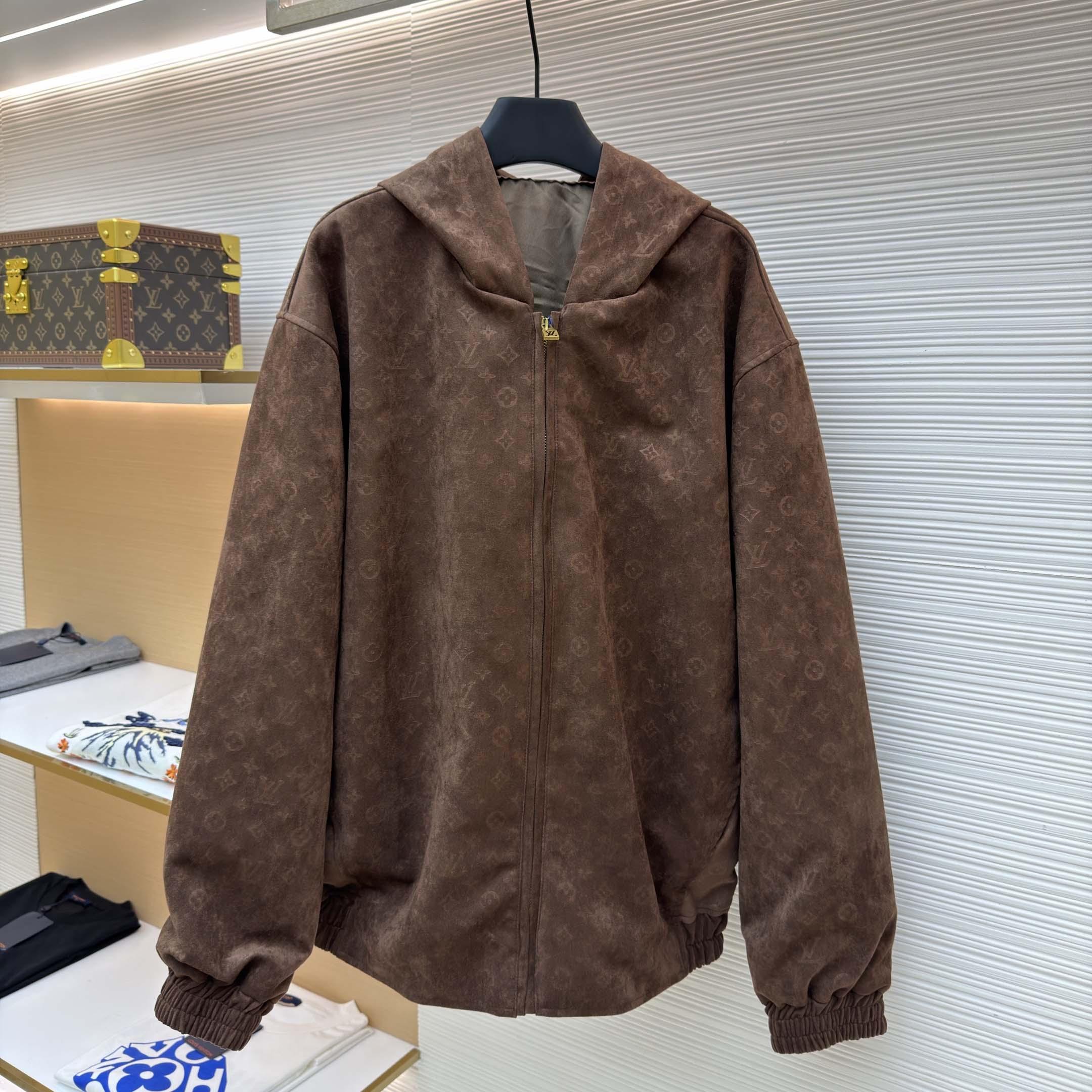 Louis Vuitton Monogram Embossed Suede Hoodie    1AJUNM - DopestKickz