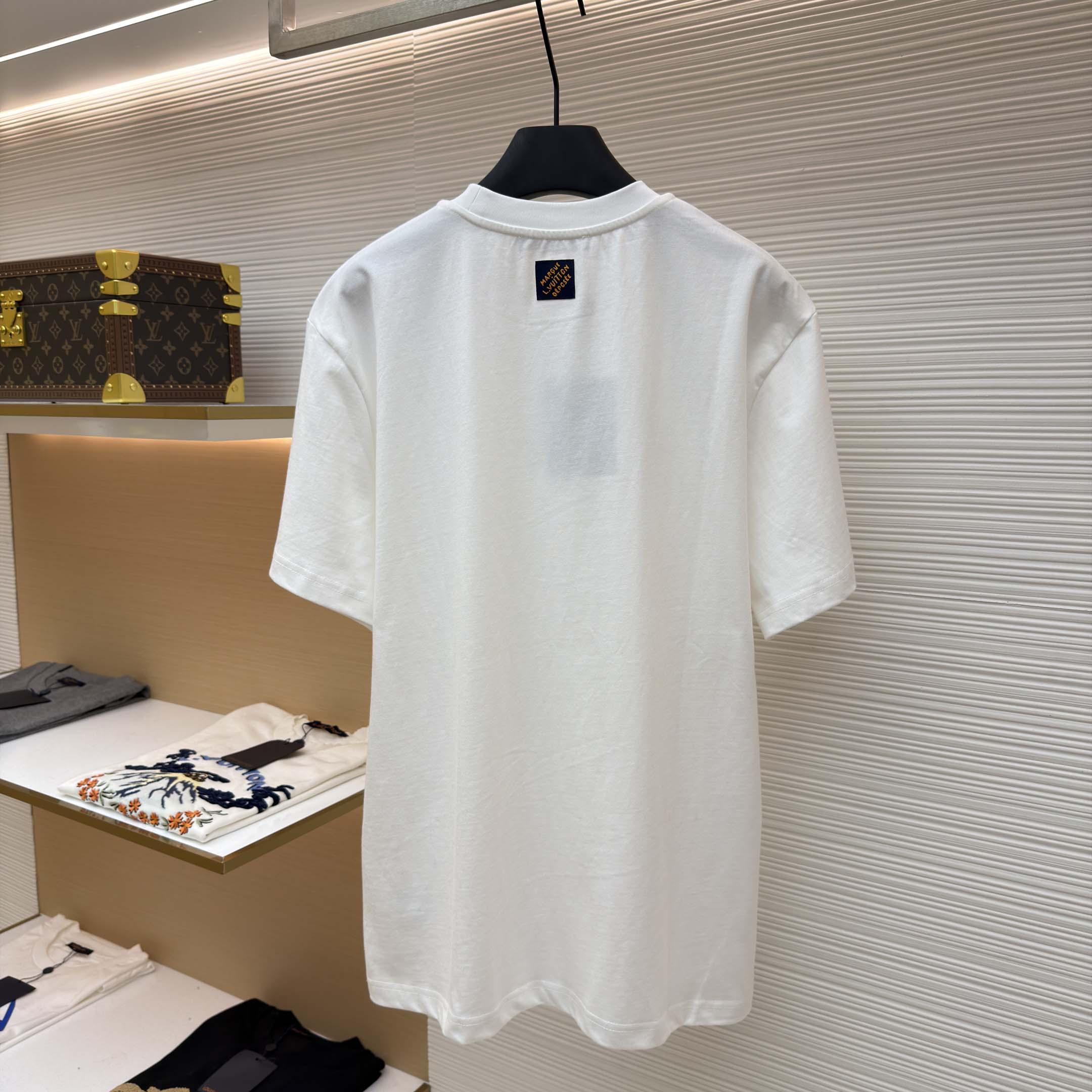 Louis Vuitton Embellished Signature Short-Sleeved T-Shirt    - DopestKickz