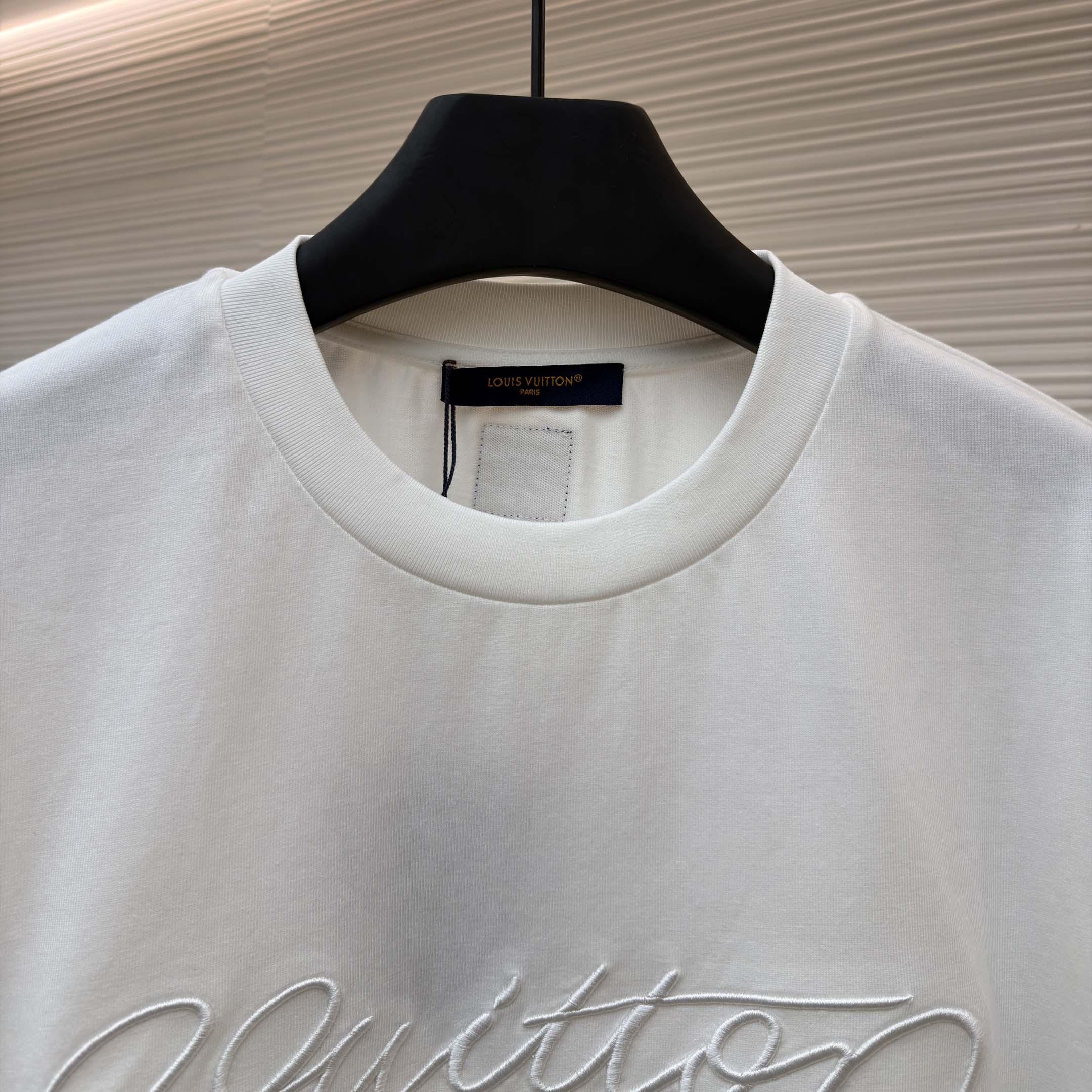 Louis Vuitton Embellished Signature Short-Sleeved T-Shirt    - DopestKickz