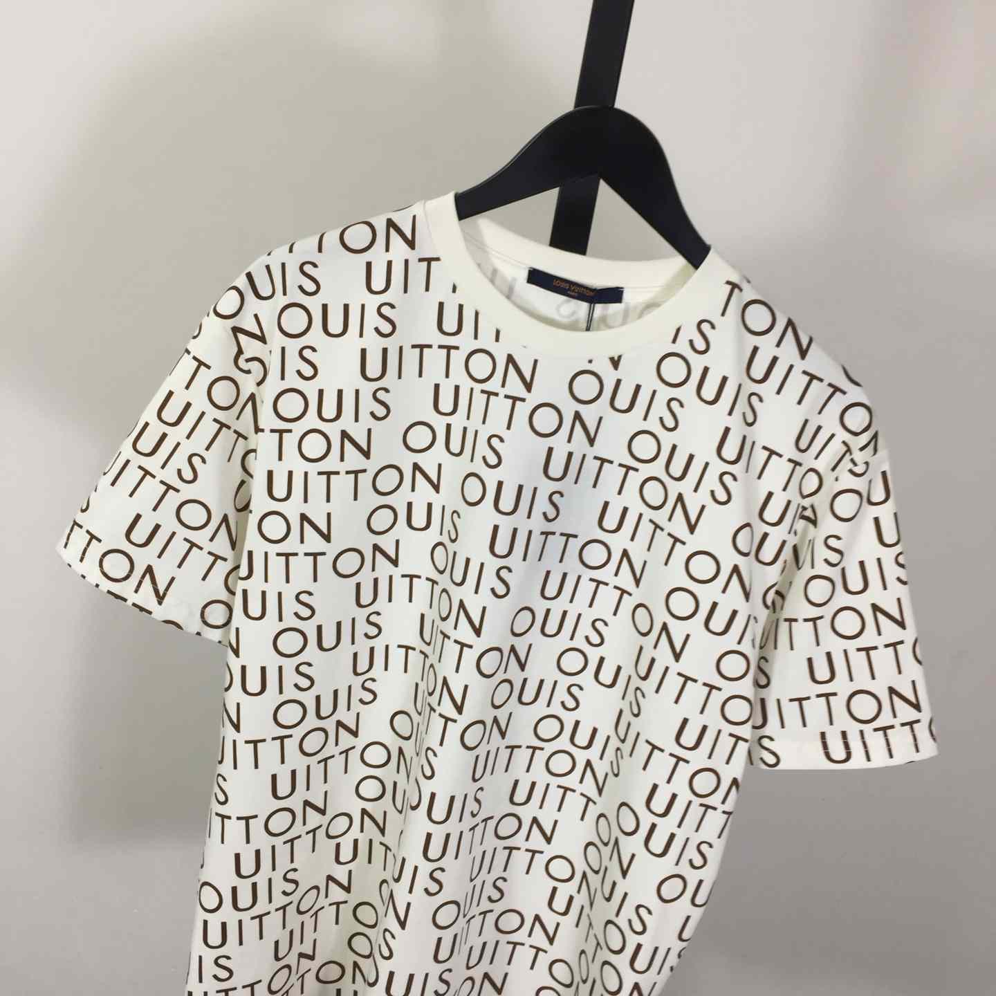 Louis Vuitton Cotton T-shirt With All-over Logo Print - DopestKickz