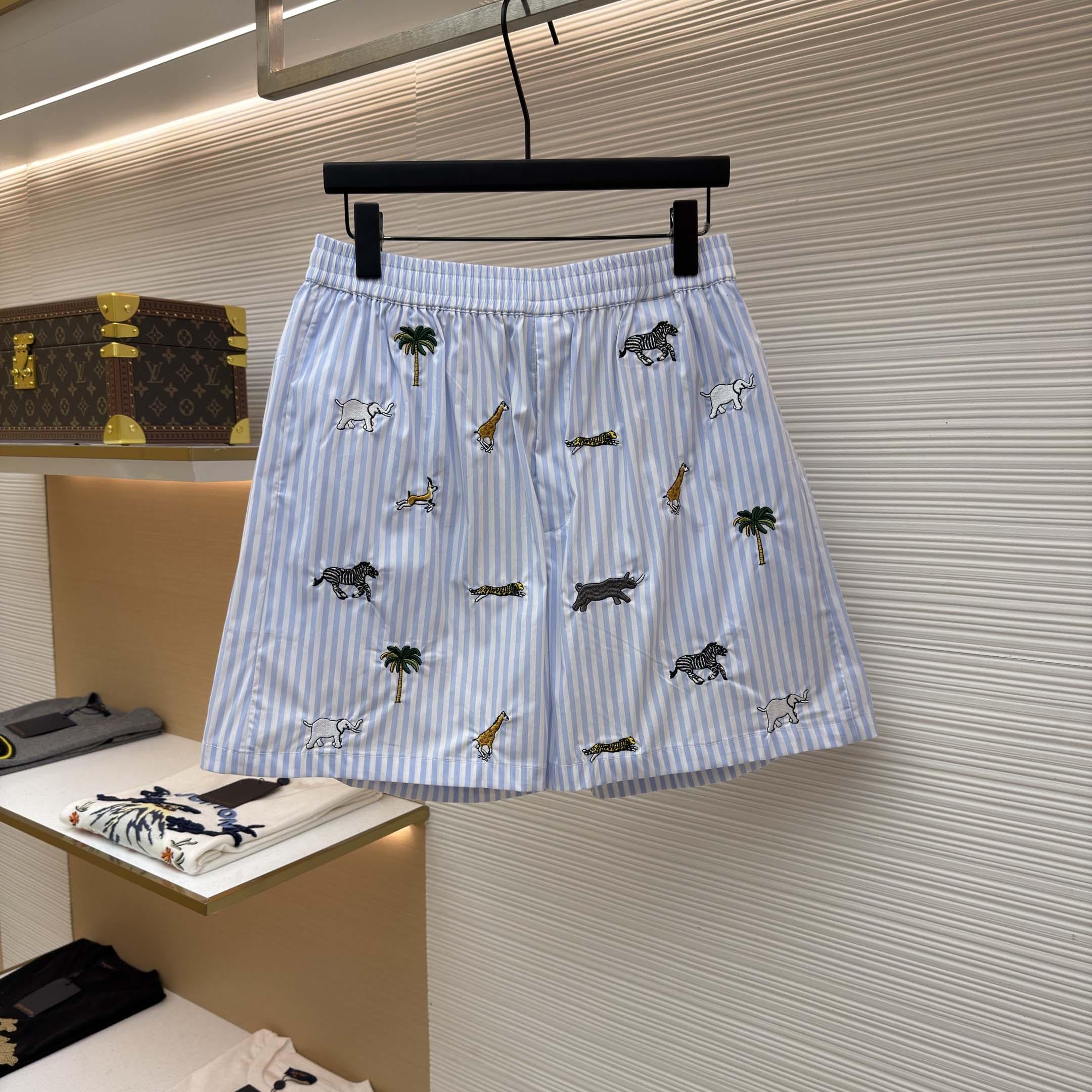 Louis Vuitton LV x The Darjeeling Limited Embroidered Striped Shorts    1AJUXJ - DopestKickz
