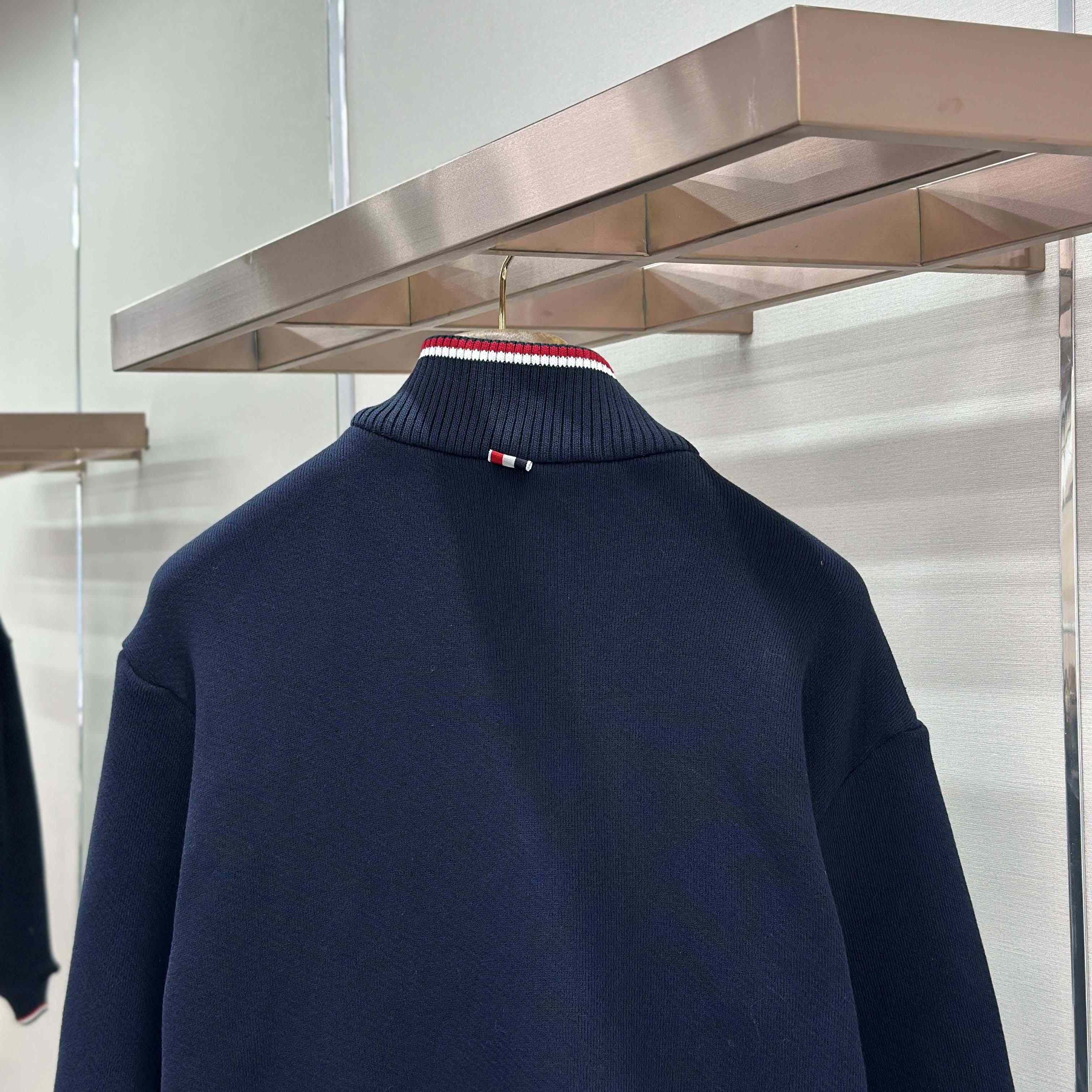 Thom Browne Loopback Oversized Rwb Stripe Jacket - DopestKickz