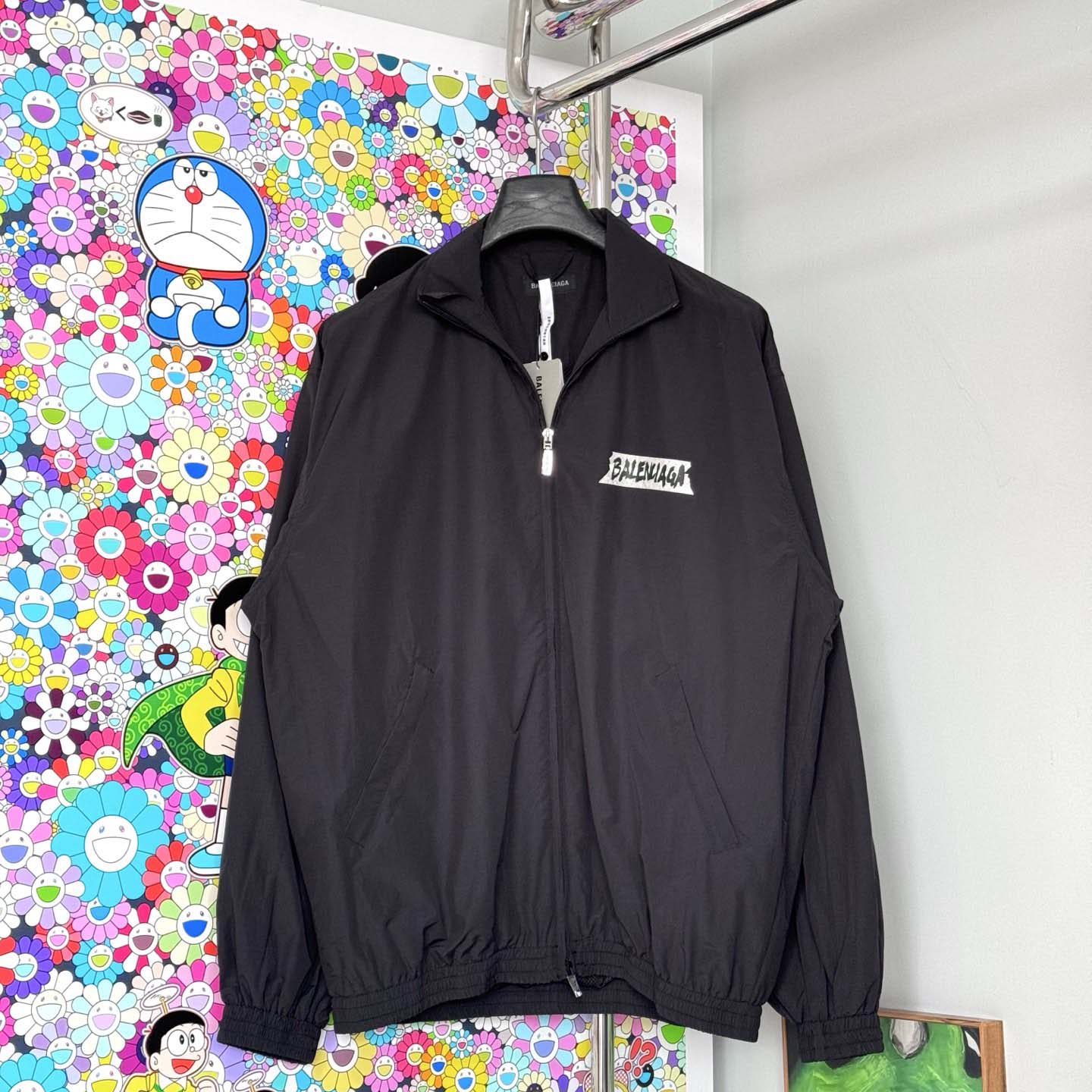 Balenciaga Masking Tape Tracksuit Jacket Medium Fit In Black - DopestKickz