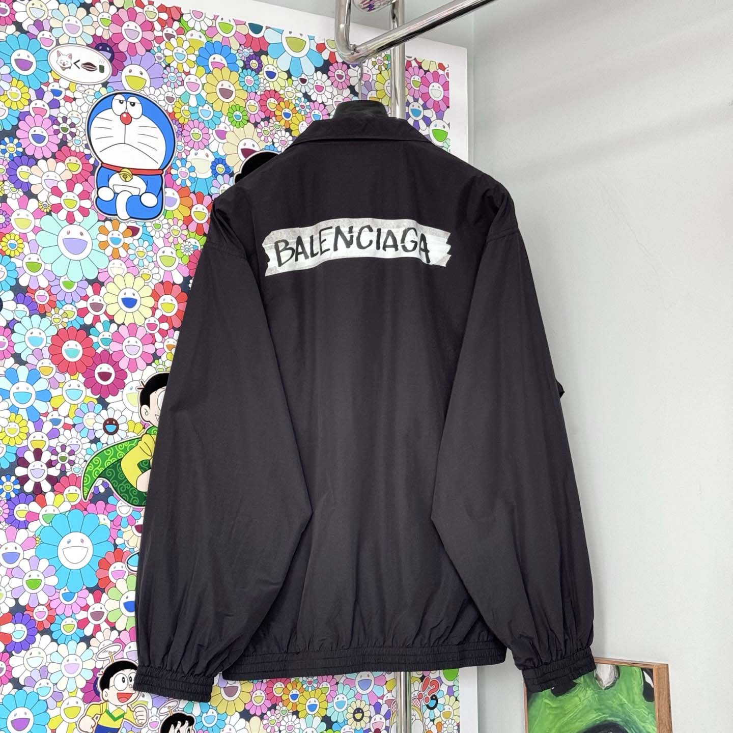 Balenciaga Masking Tape Tracksuit Jacket Medium Fit In Black - DopestKickz