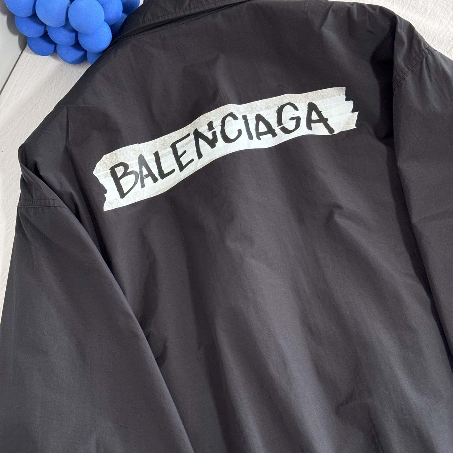 Balenciaga Masking Tape Tracksuit Jacket Medium Fit In Black - DopestKickz