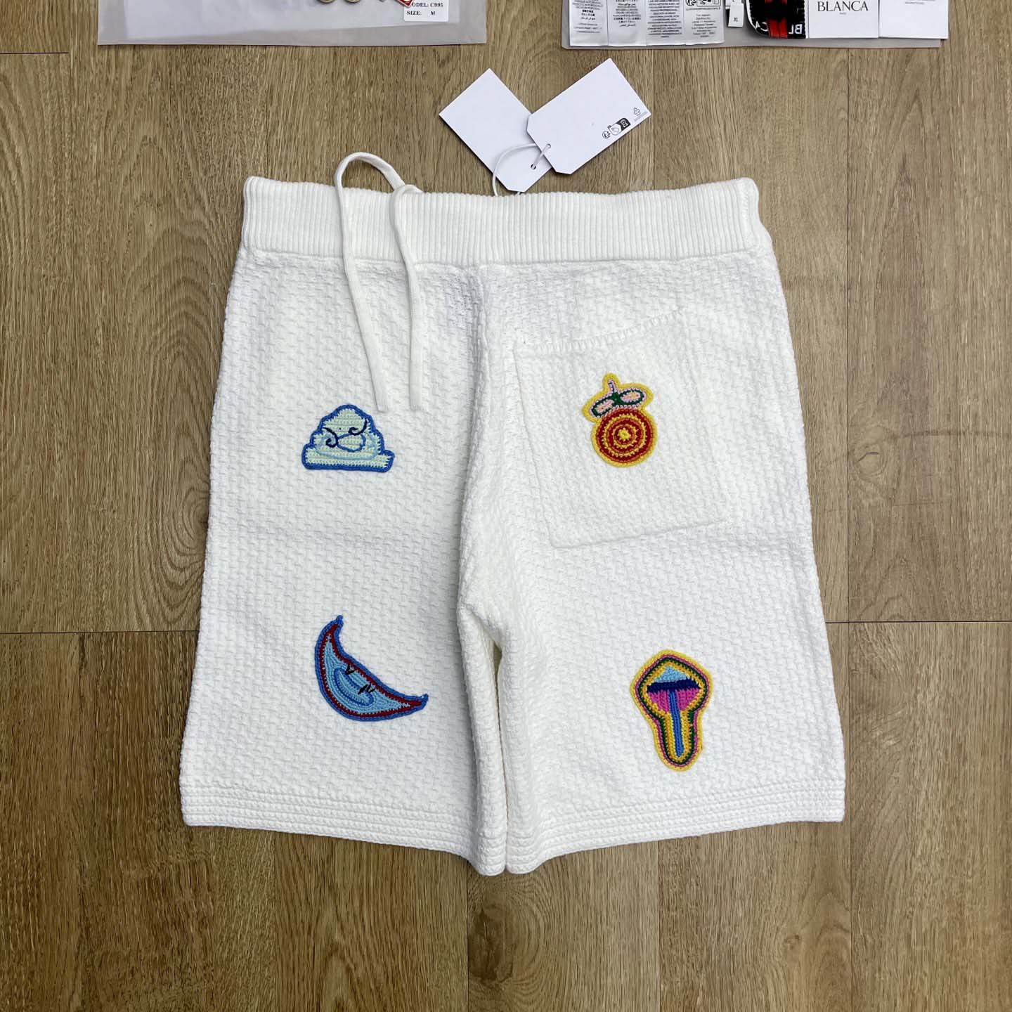 Casablanca Crochet Motif Shorts 'White'   Z6032 - DopestKickz